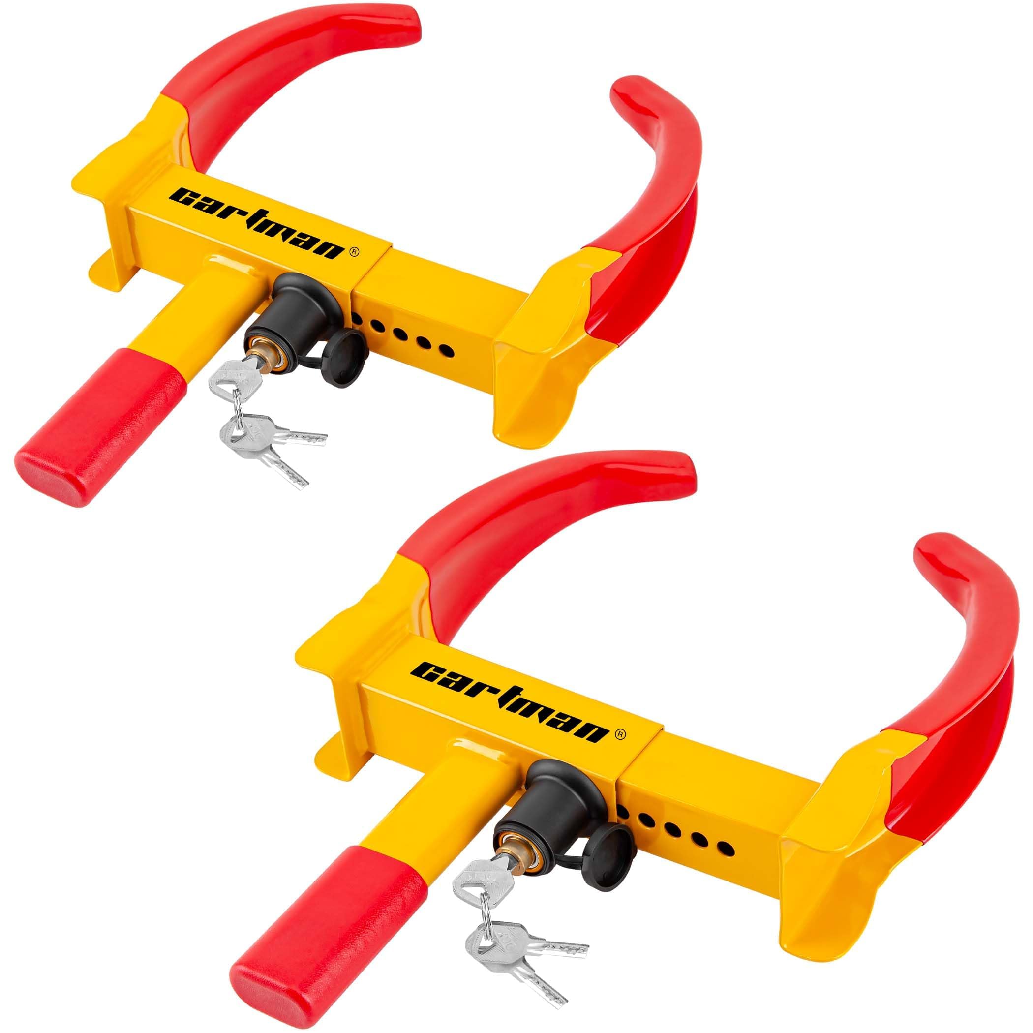 Cartman 2-Pack Heavy Duty Universal Trailer Lock Wheel Clamp, Adjustable Anti-Theft Lock For Trailers Suv Boats Atvs Motorcycles