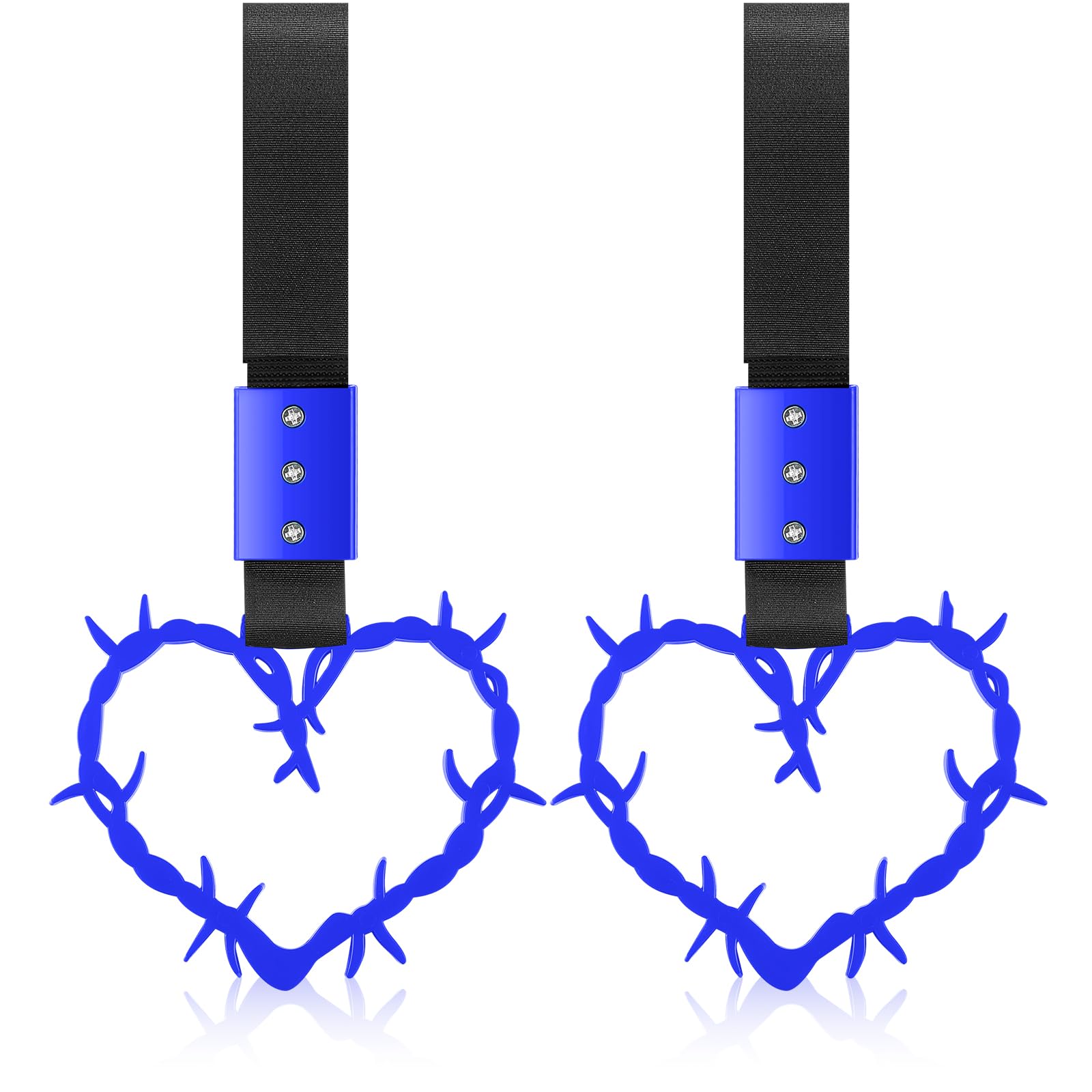 Fabbay 2 Pieces Heart Handle Keychains Car Accessory Heart Hand Strap Drift Charm for Car Interior Exterior Decoration(Blue,Thor
