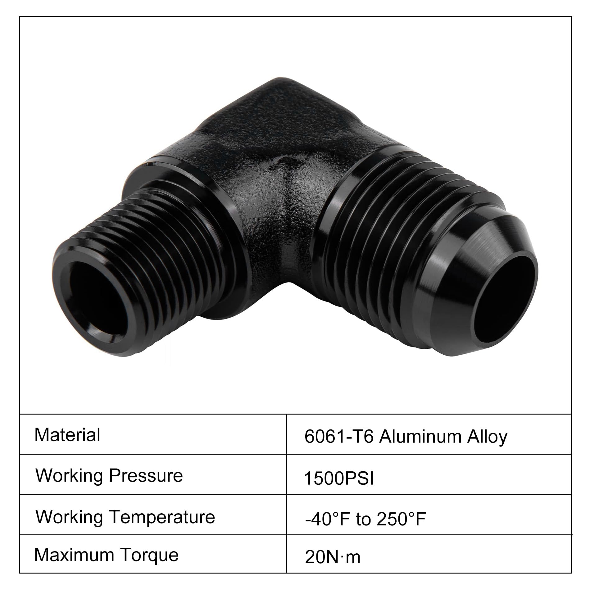 Evil Energy 10An To 3/8'' Npt Male 90 Degree Fitting Adapter Aluminum 2Pcs