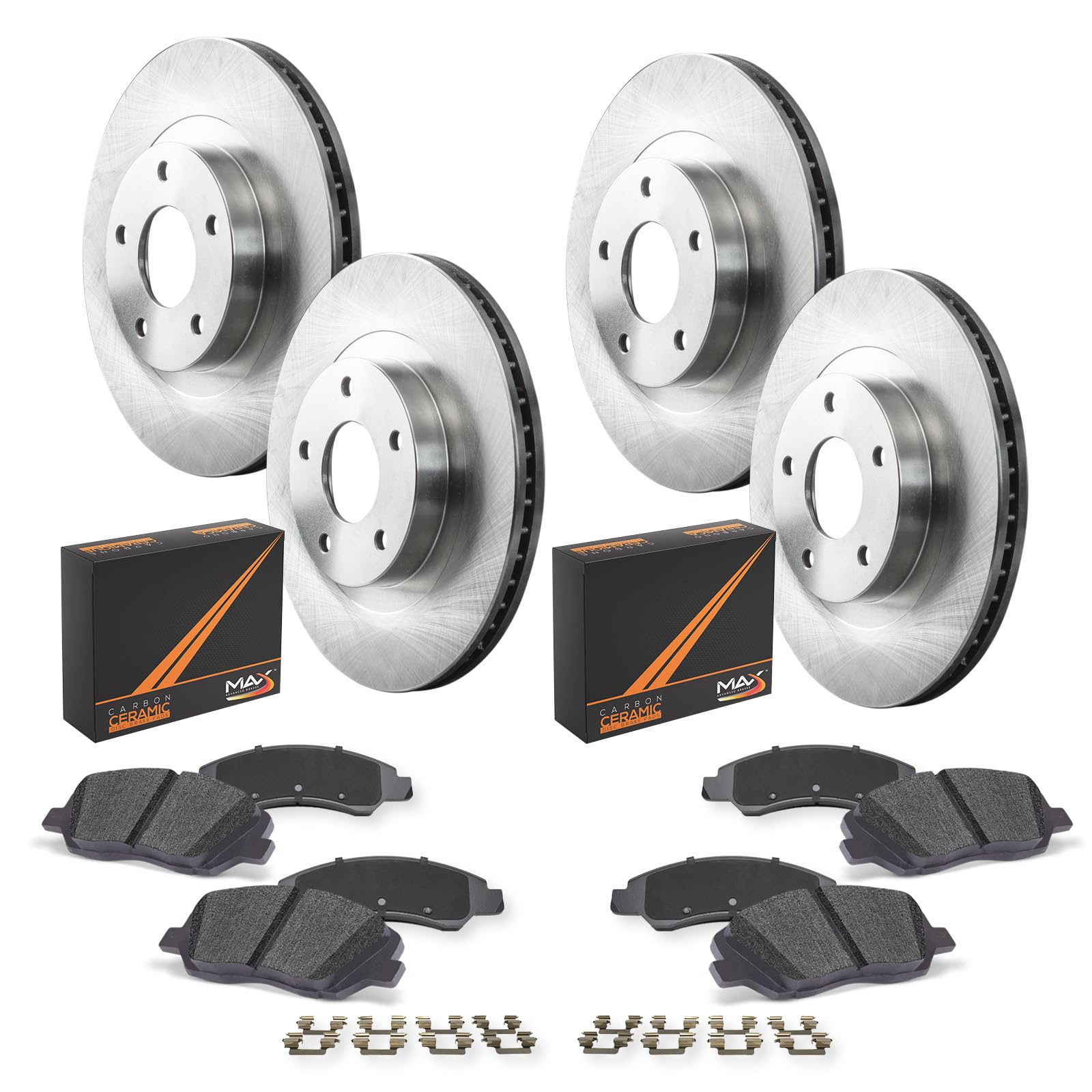 Max Advanced Brakes Front & Rear Brake Kit For 2015-2017 2018 2019-2021 Ford Edge Lincoln Mkx W/13.58' Dia Front Rotor Replacement Premium Oe Disc Brake Rotors And Ceramic Brake Pads