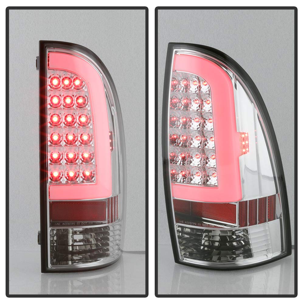 ACANII LED Tube Tail Lights for 2005-2015 Toyota Tacoma, Titanium Clear, Left+Right Brake Lamps