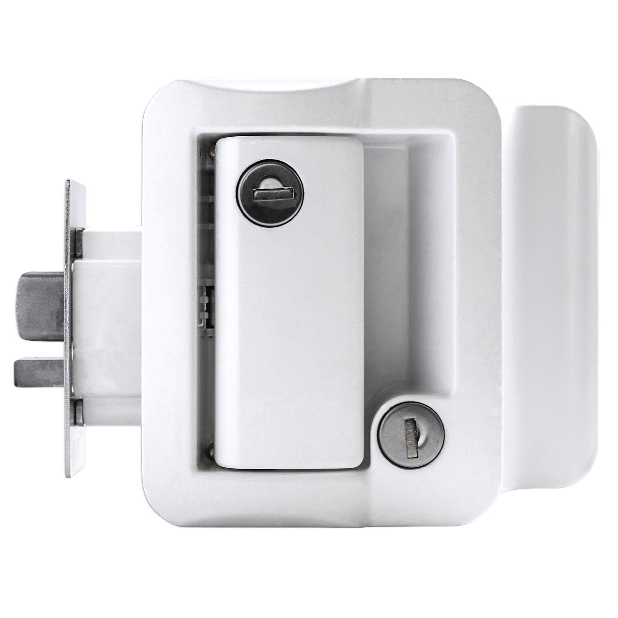 Rv Travel Trailer Entry Door Lock Polar White Paddle Deadbolt