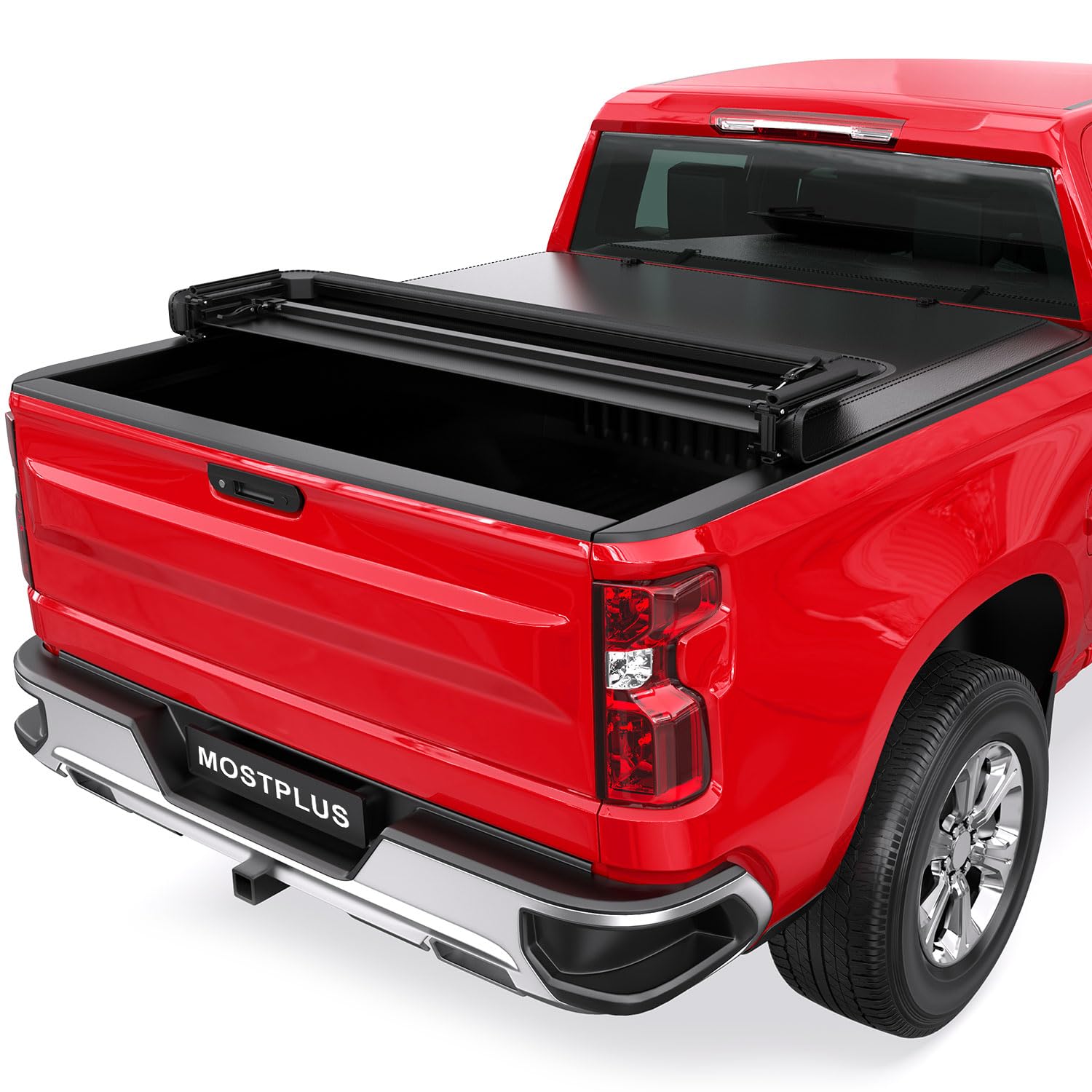Mostplus Quad Fold Soft Truck Bed Tonneau Cover Compatible For 2014-2019 Chevy Silverado Gmc Sierra 1500 2015-2018 Silverado Sie