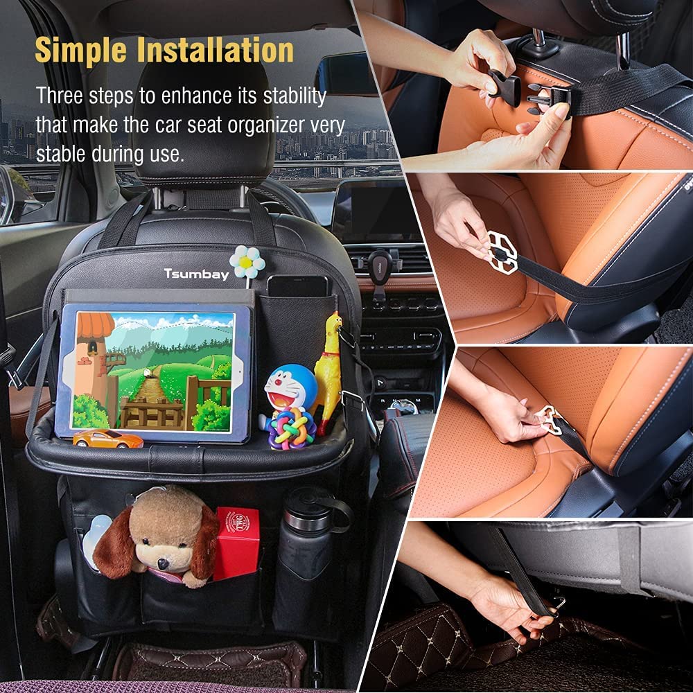 Tsumbay Car Backseat Organizer With Tablet Holder