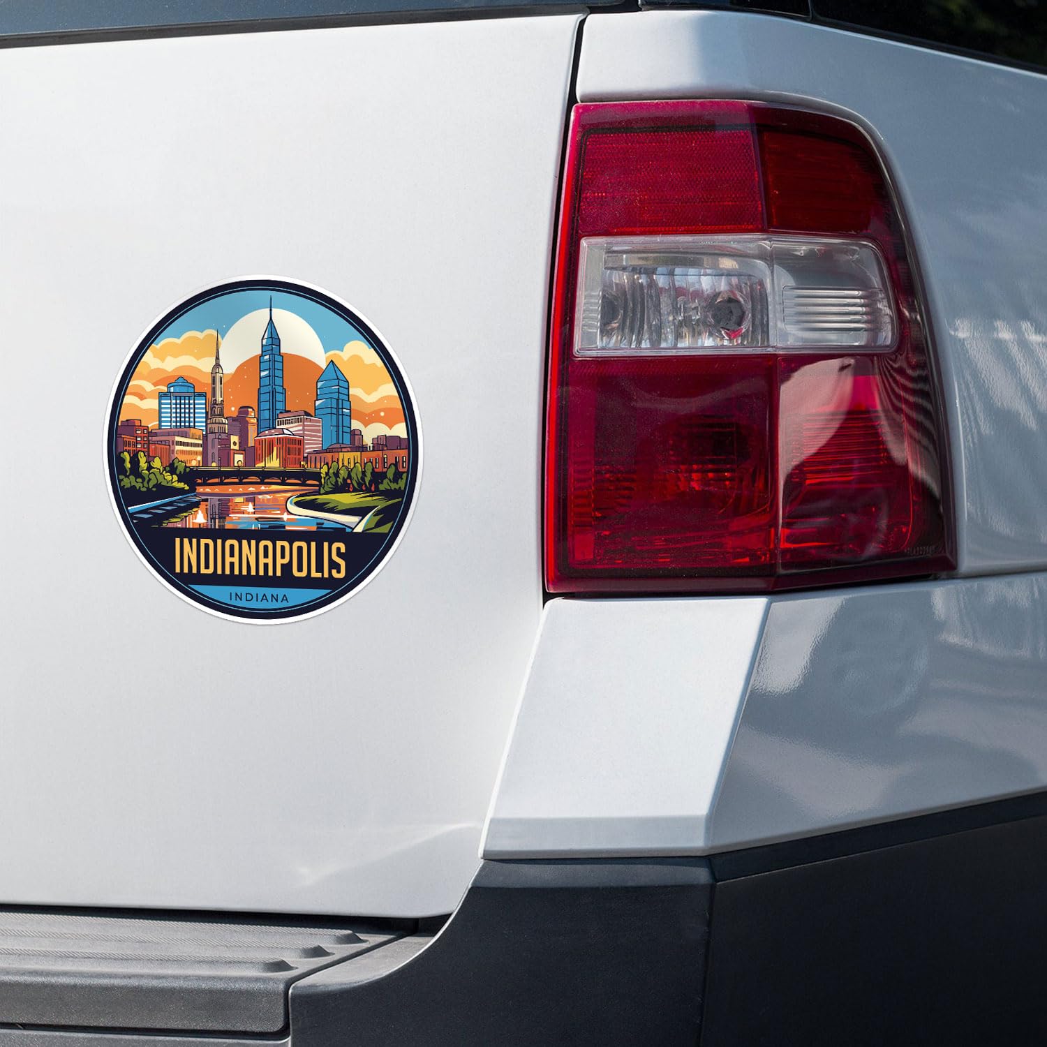 Indianapolis City Sticker - Waterproof Vinyl Decal for Car Bumper, Laptop, Water Bottle, Wall, and Window, Size - 3'' Longer Sid