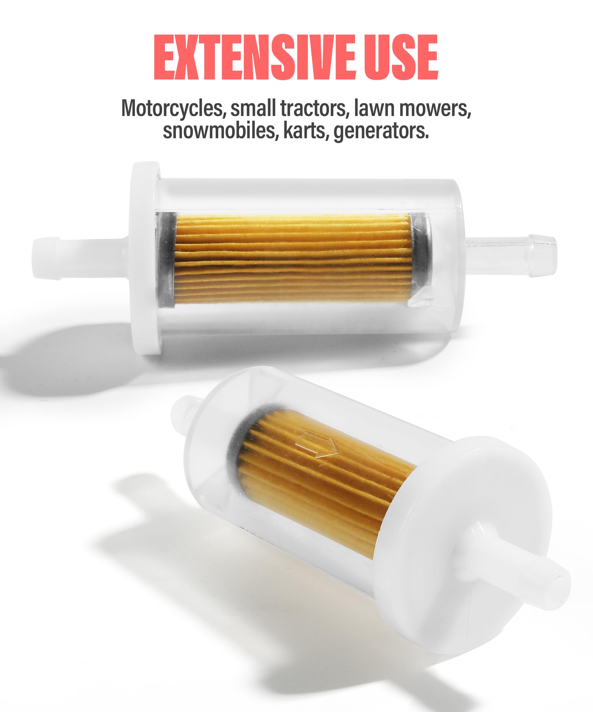 ESEWALAS 2PCS Fuel Filter for 1/4'' Hose Lines,Inline Diesel Gasoline Fuel Filter,Universal High Flow Fuel Filters Replacement,R