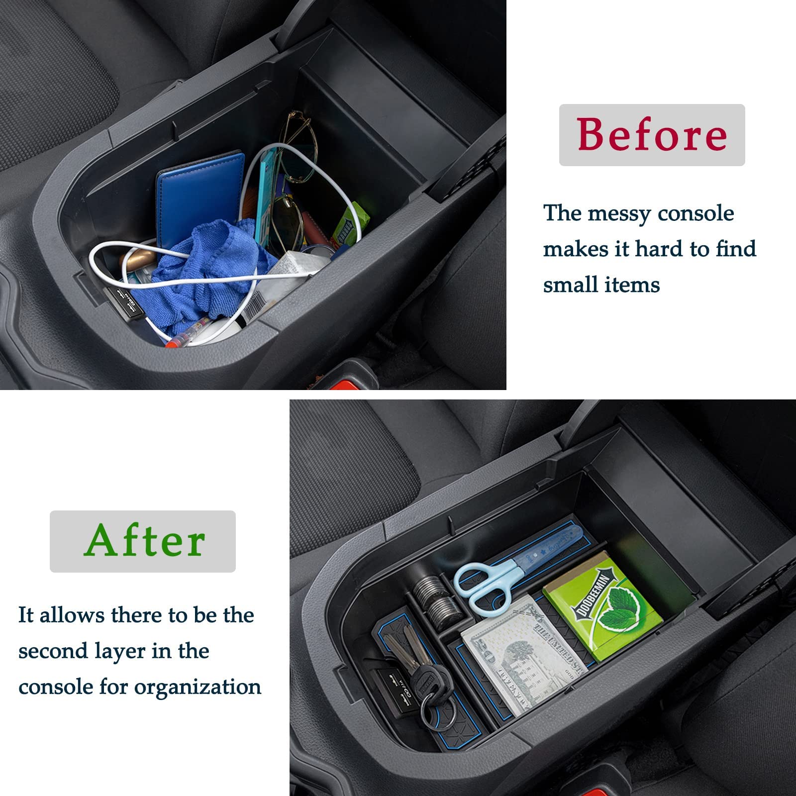 Jdmcar Center Console Tray Organizer Compatible With Toyota Rav4 Accessories 2019-2024 2025, And 2021-2025 Rav-4 Prime Armrest I