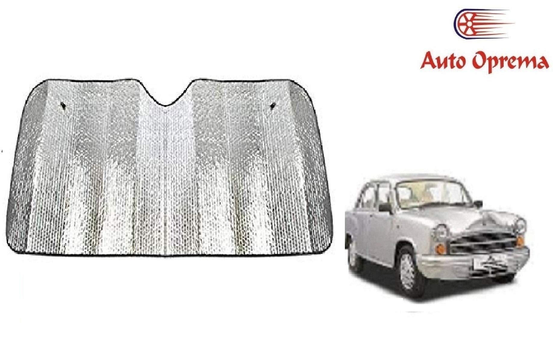 Auto Oprema (Award Winner at INDIAS Rising Star 2024) Front Foldable Metal/Foil Car Sunshade (Silver) 1 Pieces for HM Ambassad