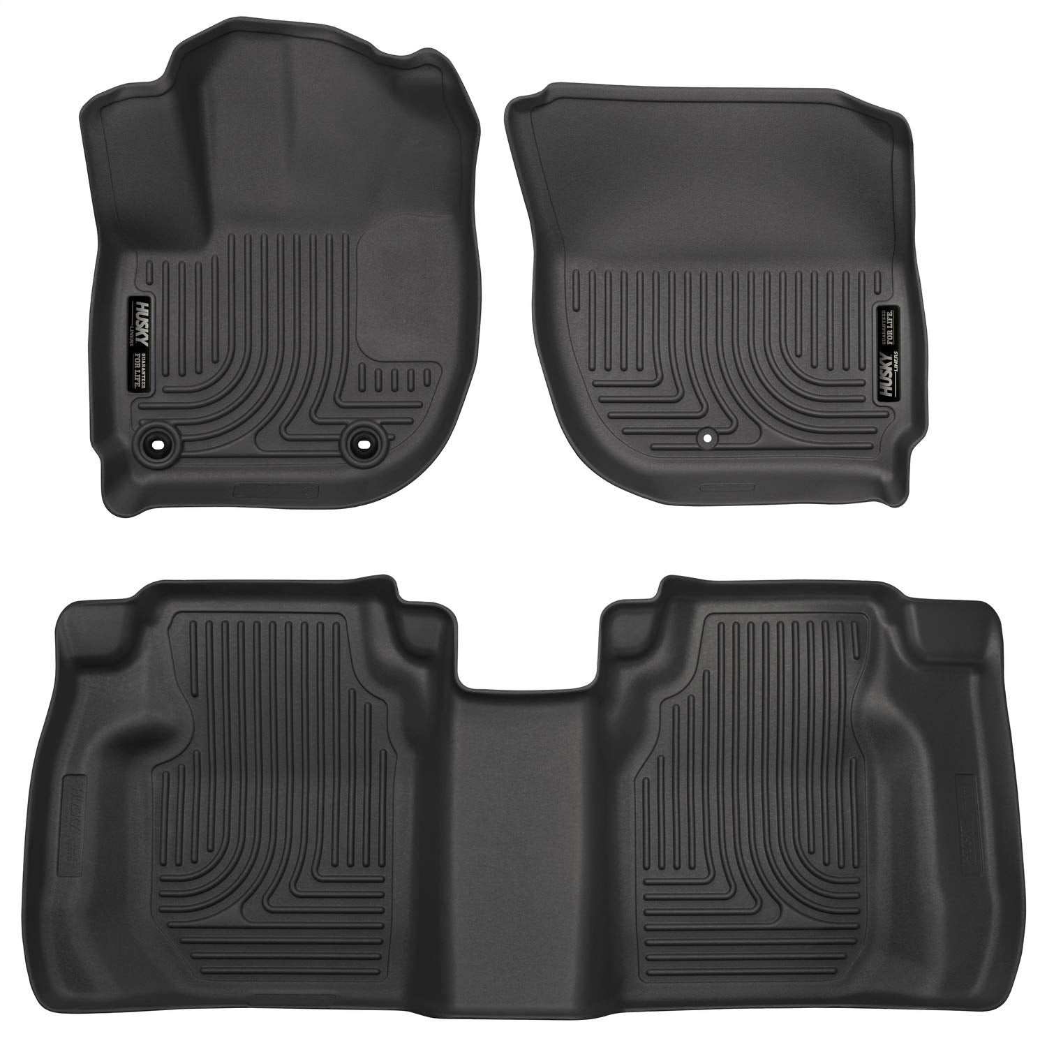 Husky Liners Weatherbeater Floor Mats | Fits 2015-2020 Honda Fit | Front & 2Nd Row, 3-Pc Black - 99491