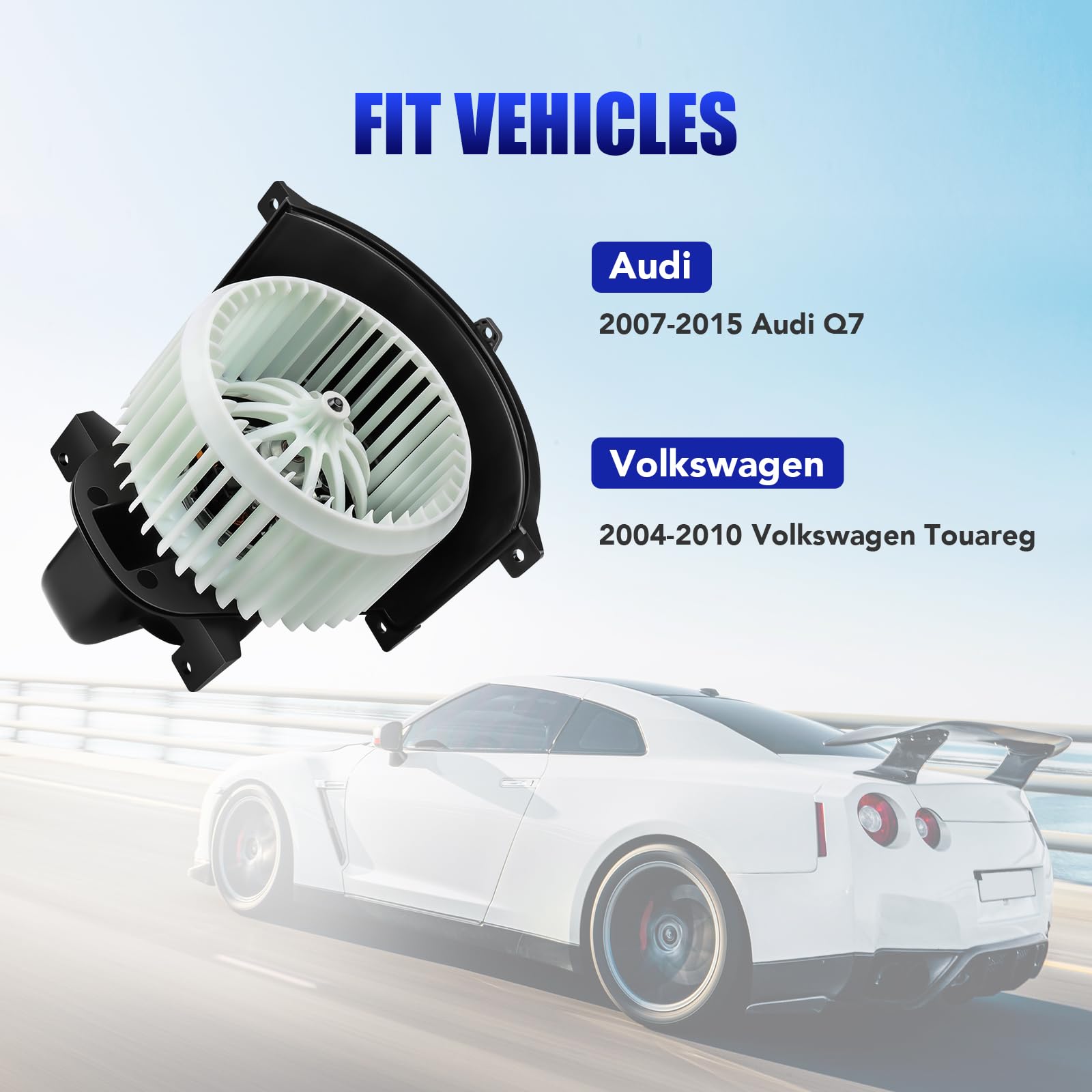 Front Side Blower Motor Fits for 2007 2008 2009 2010 2011 2012 2013 2014 2015 Audi Q7, 2003-2014 Porsche Cayenne, 2004-2010 VW T
