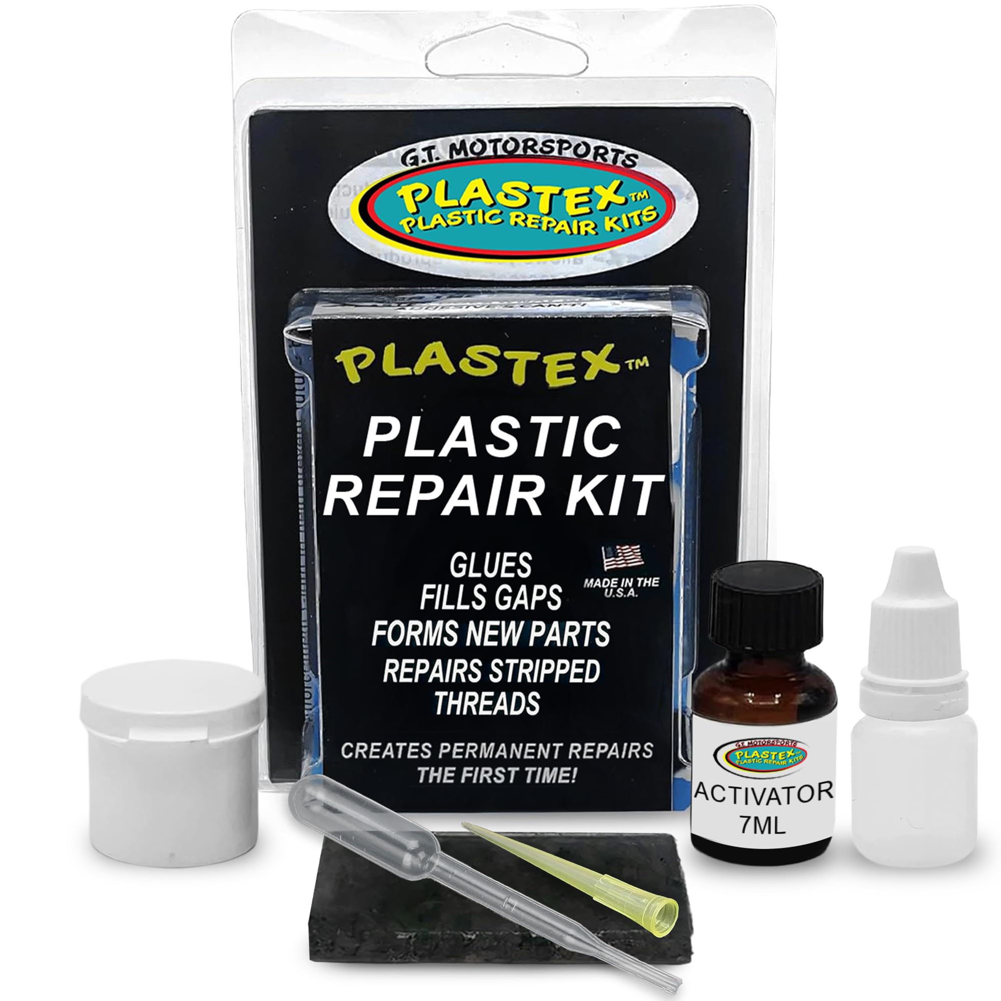 Plastex Plastic Repair Kits - Plastic Adhesive - Easily Glue, Repair or Remake Broken Plastic, Fiberglass, Wood & More! (Small W
