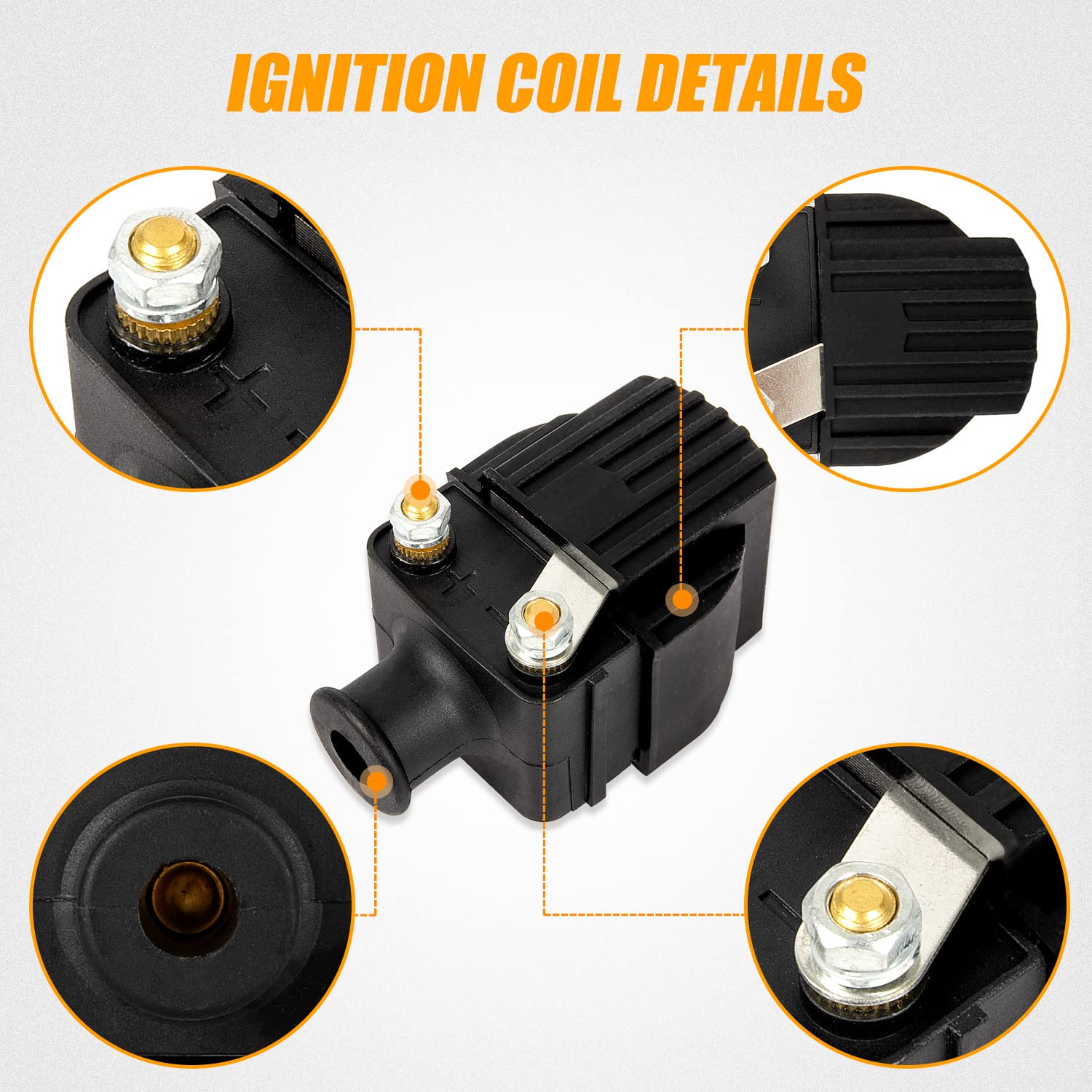 Ransoto 2Pcs 18-5186 Ignition Coil Compatible With Mercury & Mariner Outboard Boat 6-125Hp 140Hp V135 V150 210Cc Chrysler Force