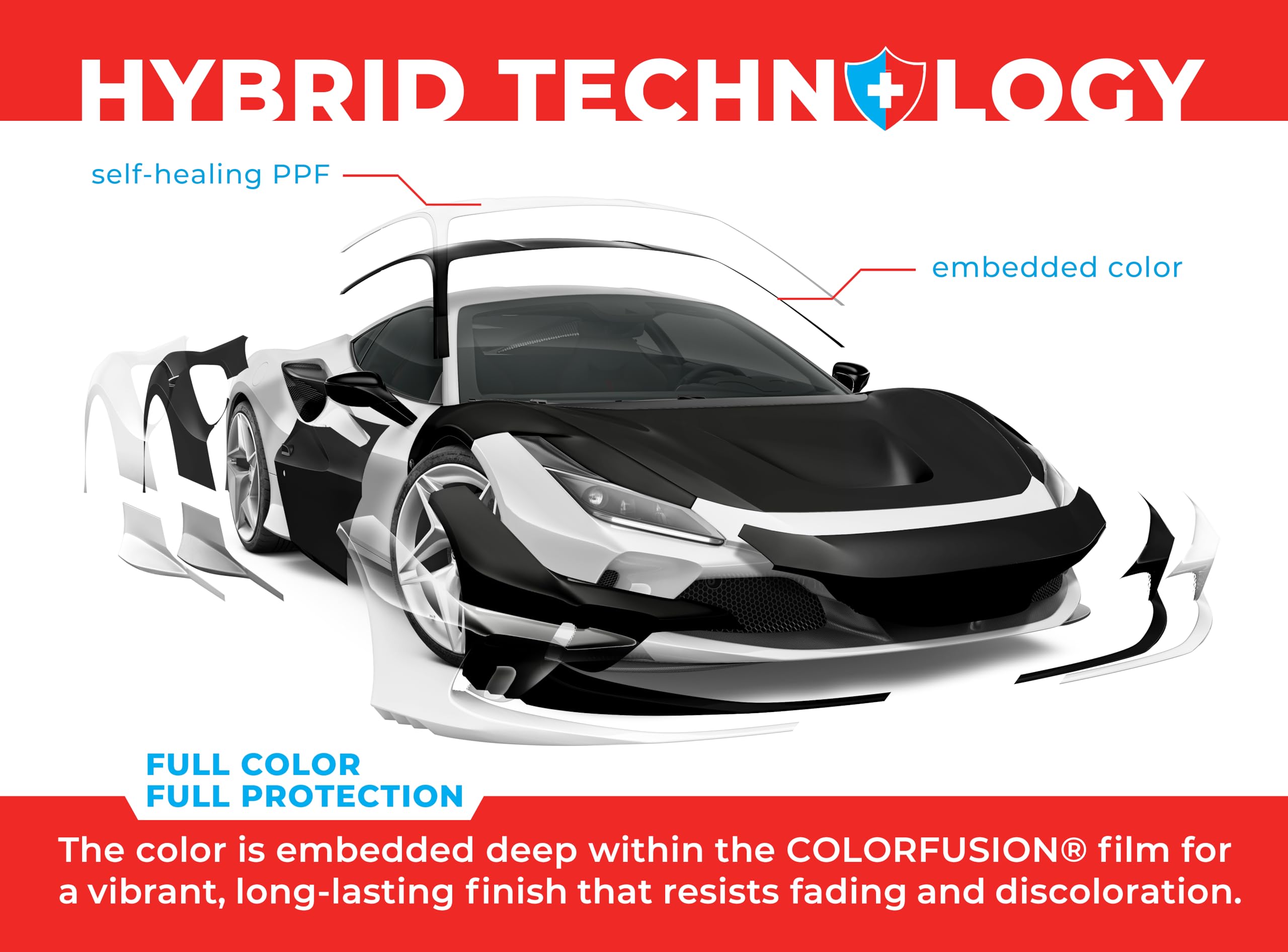 VViViD ColorFusion Matte Stealth Midnight Black PPF Vinyl Car Wrap, 6ft x 5ft, Dry Apply, Model: ColFusMttBlack6x5ft