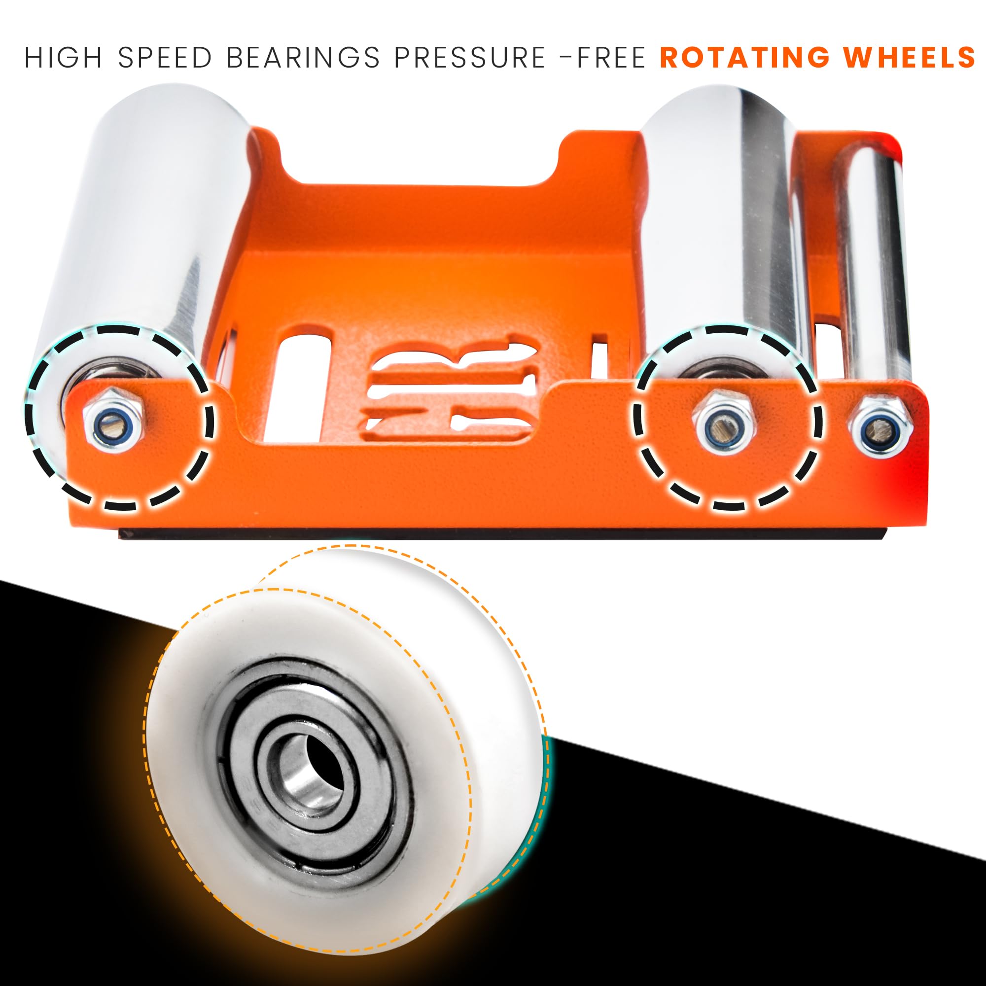 GRAND PITSTOP Motorcycle Wheel Cleaning Stand - Groller Medium, Orange, Stainless Steel - Ideal for Bikes < 485 lb, Tire Width < 180 mm