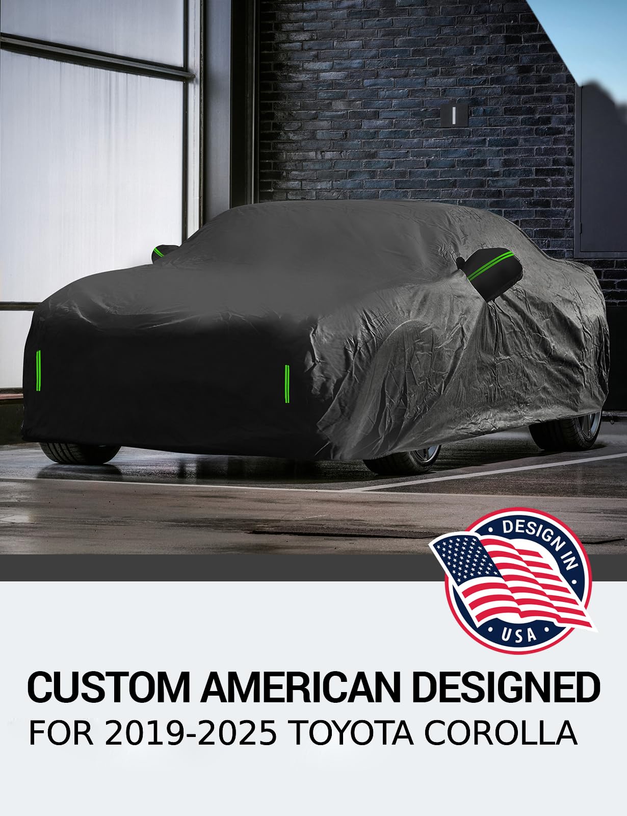 Proadsy 2024 Upgrade 6 Layers Car Cover Custom Fit for Corolla Sedan 2019-2024 Windproof All Weather Waterproof Sun Rain UV Dust