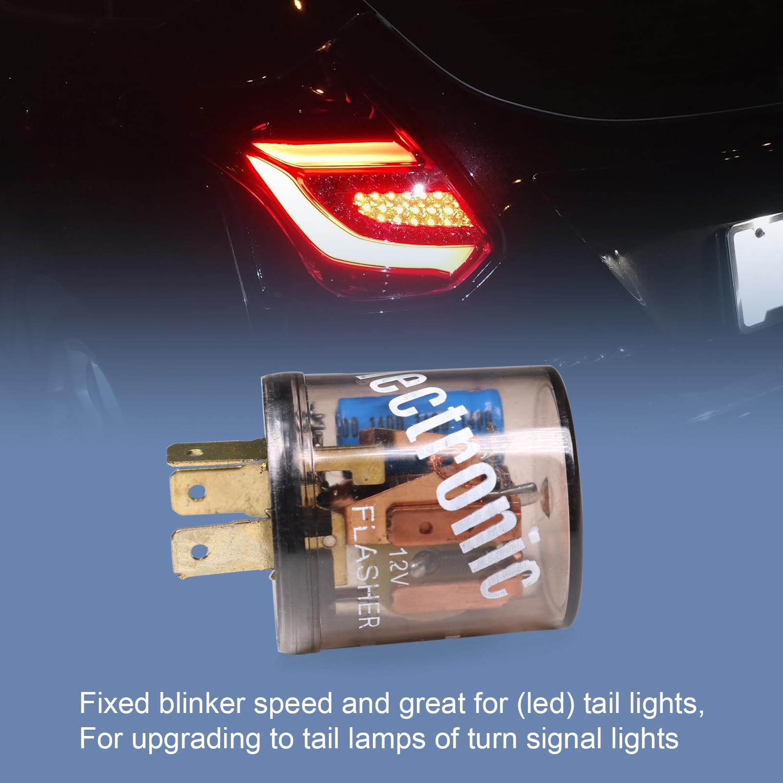 12V 3 Pin Electronic LED Flasher Relay Round Heavy Duty Electronic Turn Signal Light Blinker 3 Prong Turn Signal Flasher Relay