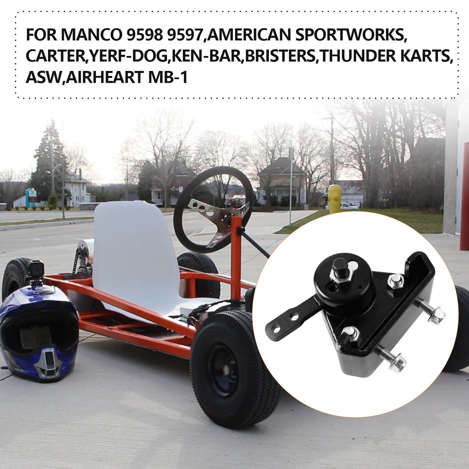 PACEWALKER Go Kart Mechanical Brake Caliper and Bracket with Pads for Manco 9598 9597 Yerf-Dog, Carter, ASW, Bristers, Airheart