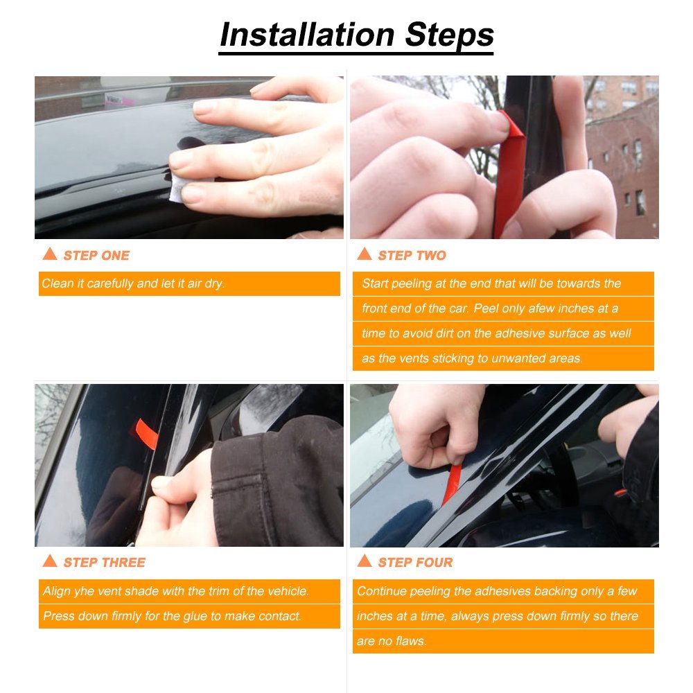 Gldifa Wind Deflector Compatible With 2007 2008 2009 2010 2011 2012 2013 2014 Chevy Tahoe/Gmc Yukon Sun/Rain Guards Window Visor