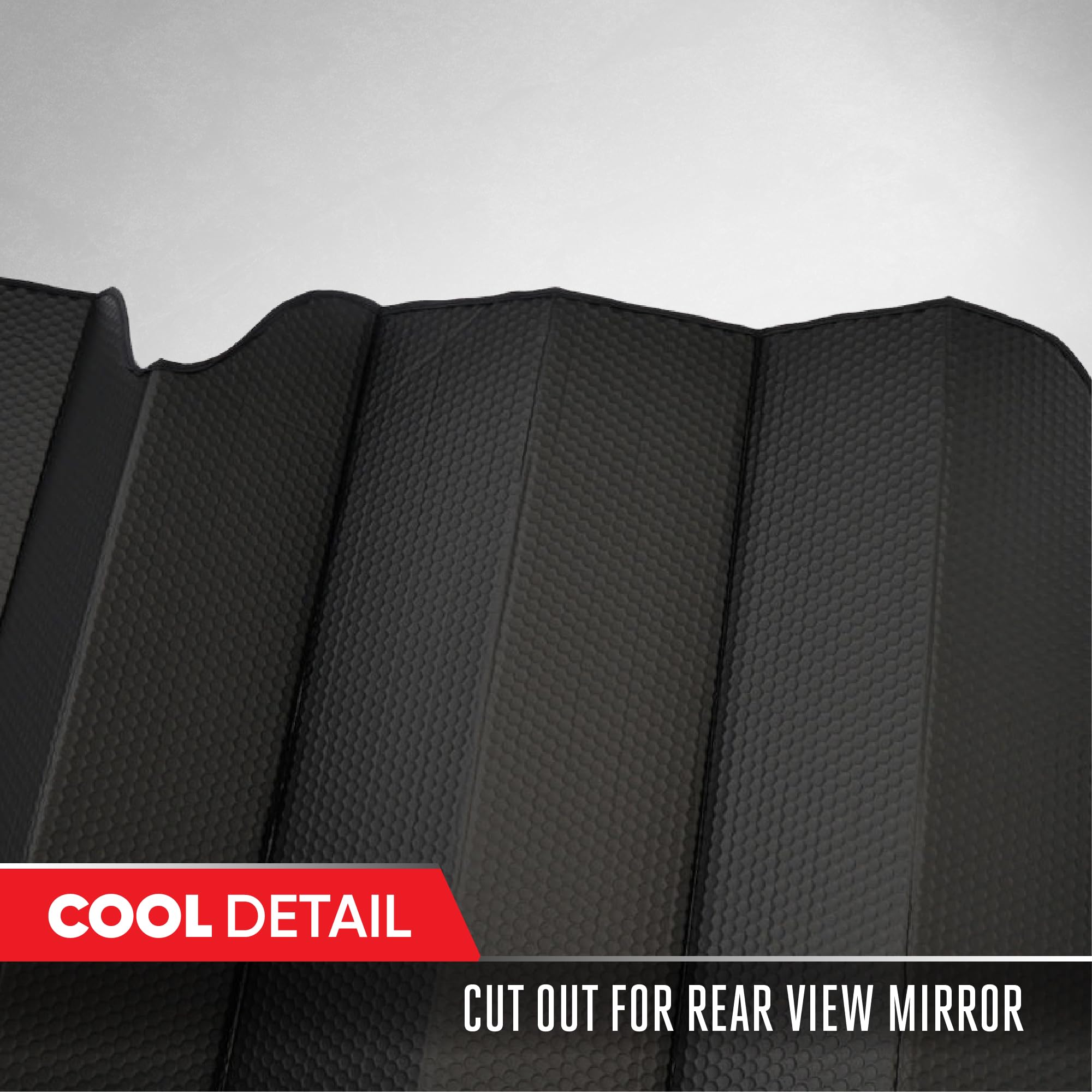 Motor Trend Black Accordion Folding Car Windshield Sun Shade - Blackout Sun Visor for Car Windshield - Foldable Jumbo Sunshade a