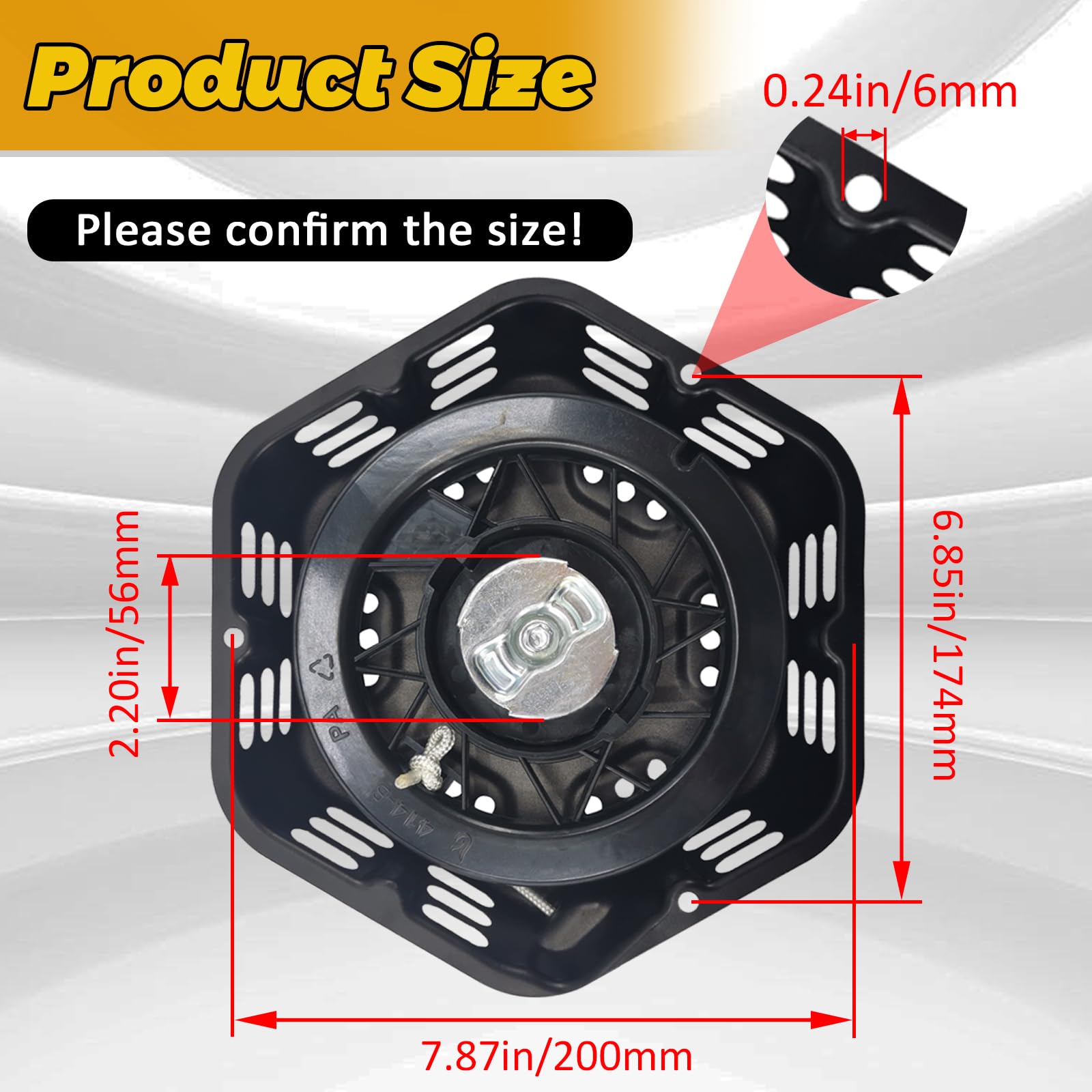 WOTIAN Recoil Starter for Champion 420cc/439cc/459cc Generator, Pull Start Assembly with 160cm Cord, Black Replacement Part#100715836-0001