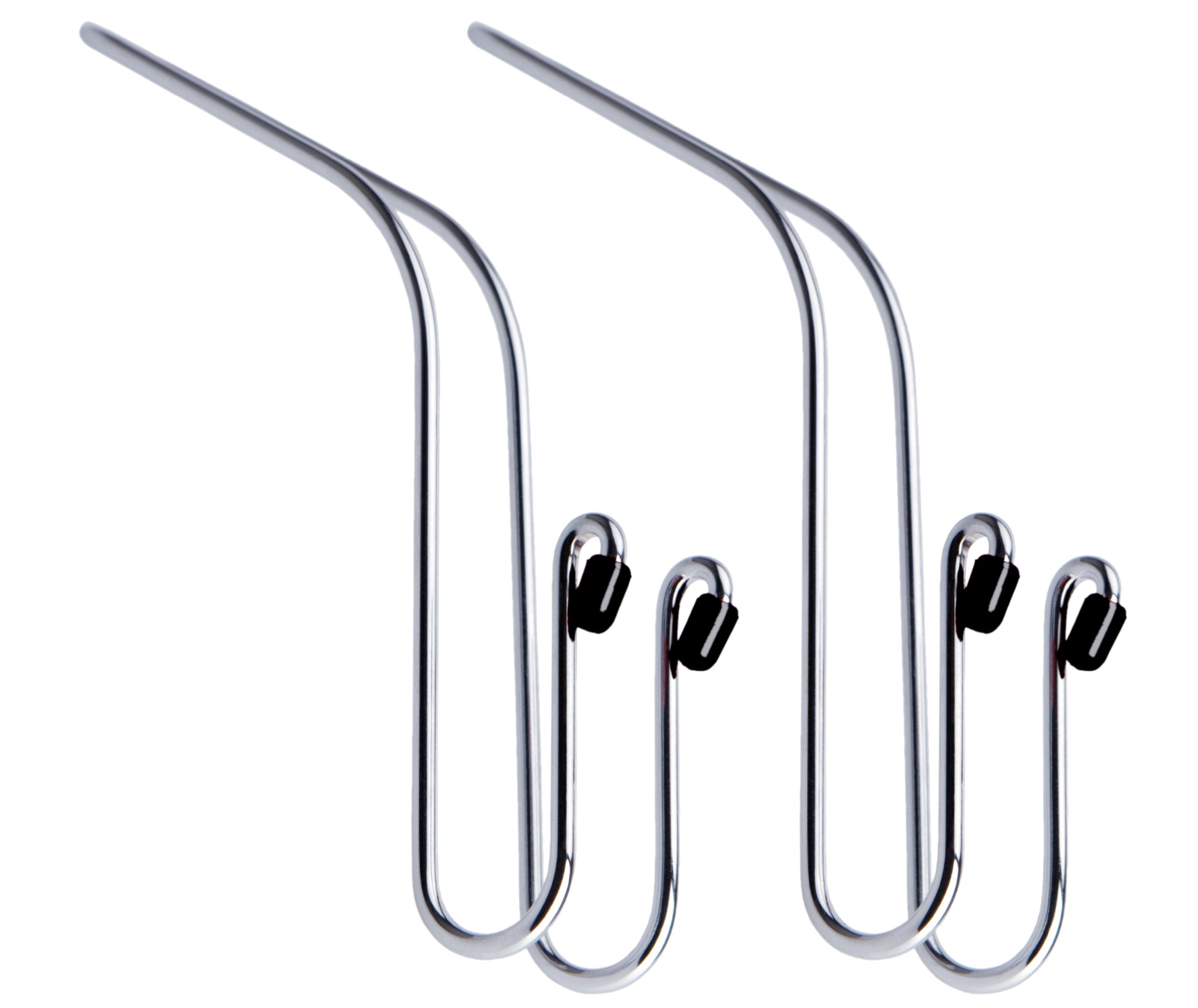 Maxsa 20057 Metal Headrest Hanger 2 Hooks For Bags, Purses And Car Storage (2-Pack), Chrome