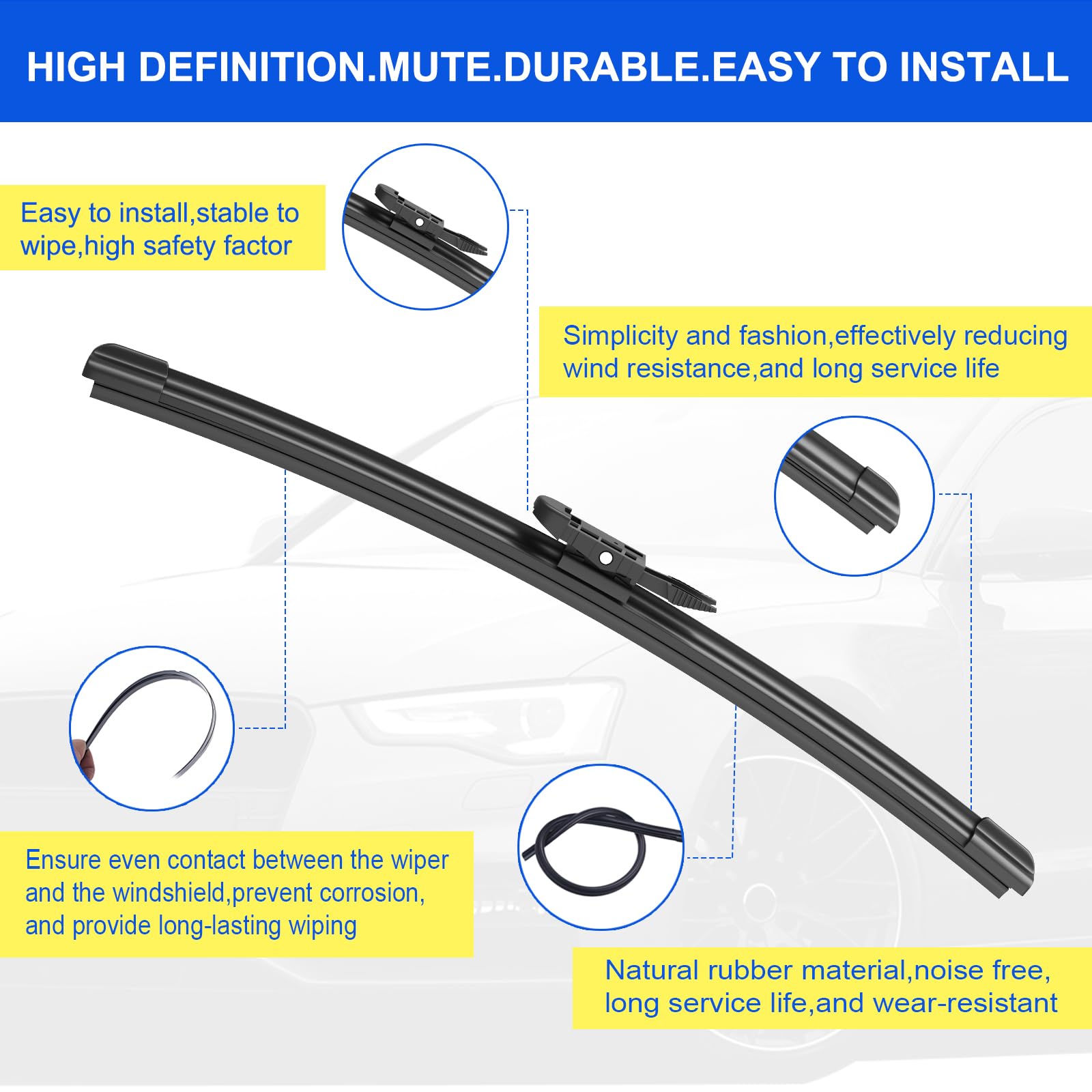 Anikluim 24''+ 20'' Wiper Blades With 13'' Rear Wiper Blade Set Replacement For 2008 2009 Ford Taurus X Windshield Wipers Origin