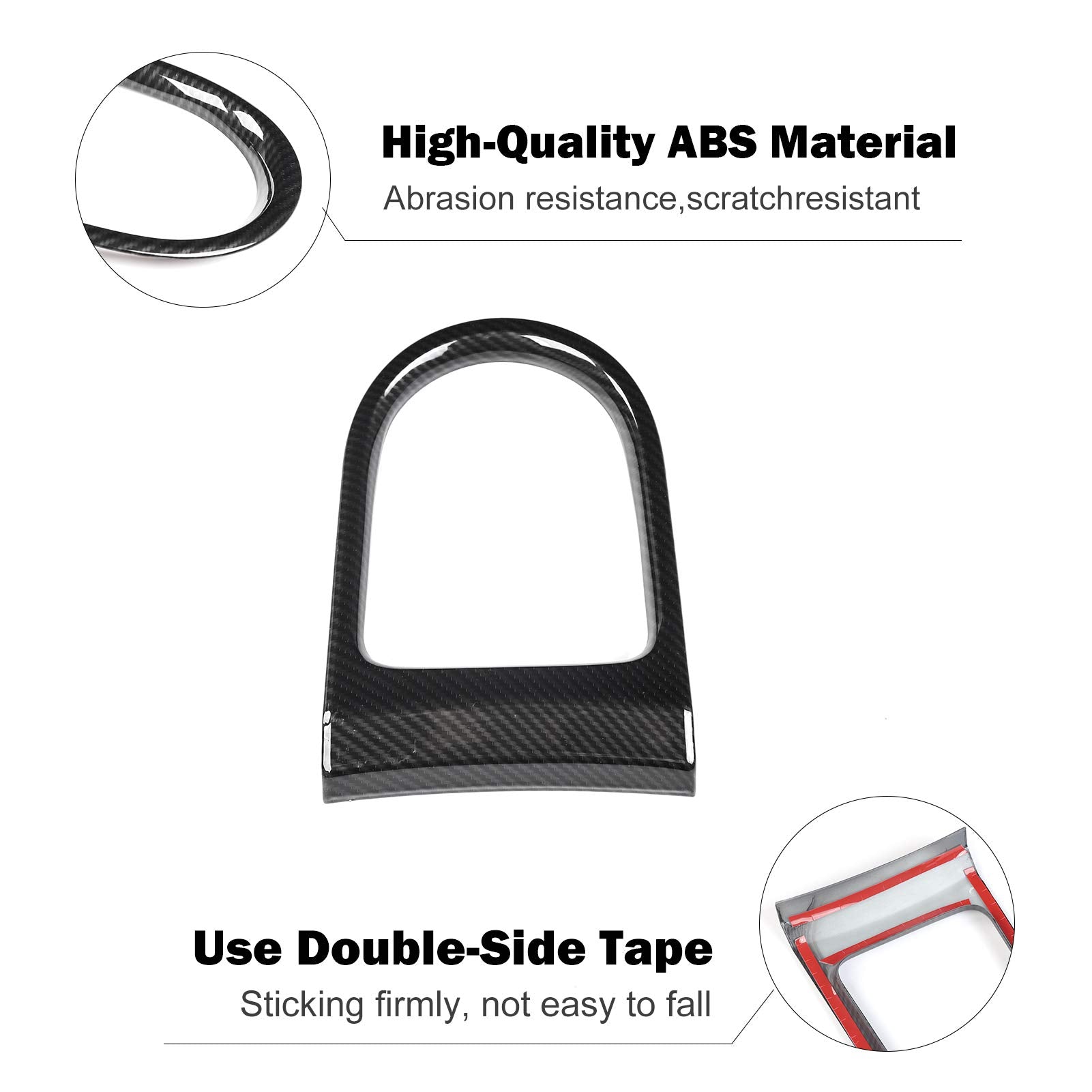 Rt-Tcz Gear Shift Panel Frame Cover Interior Trim Sticker Accessories Compatible With Ford Mustang 2015 2016 2017 2018 2019 2020 2021 2022 (Carbon Fiber Grain)