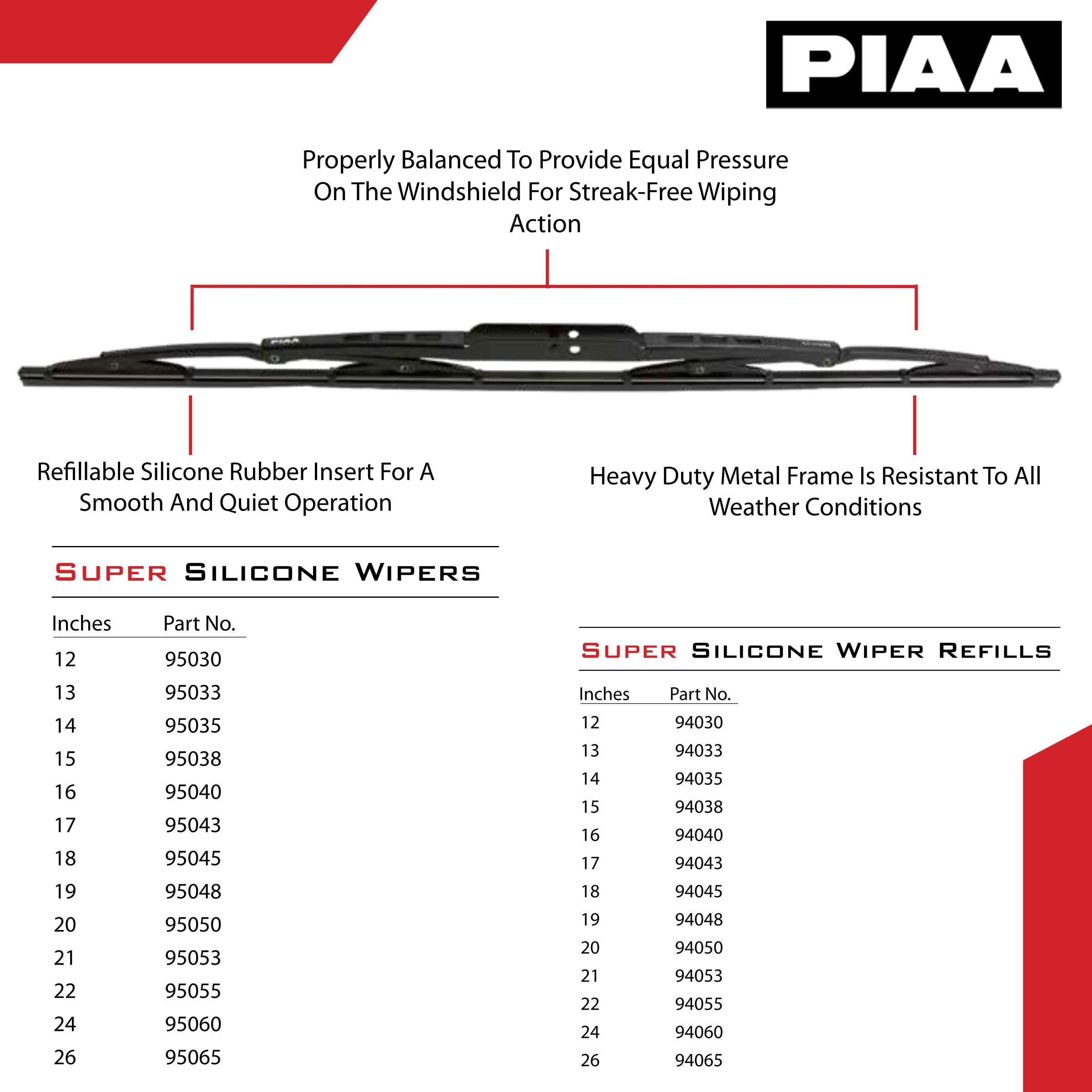 Piaa 95033 Super Silicone Wiper Blade - 13'' 330Mm (Pack Of 1)''