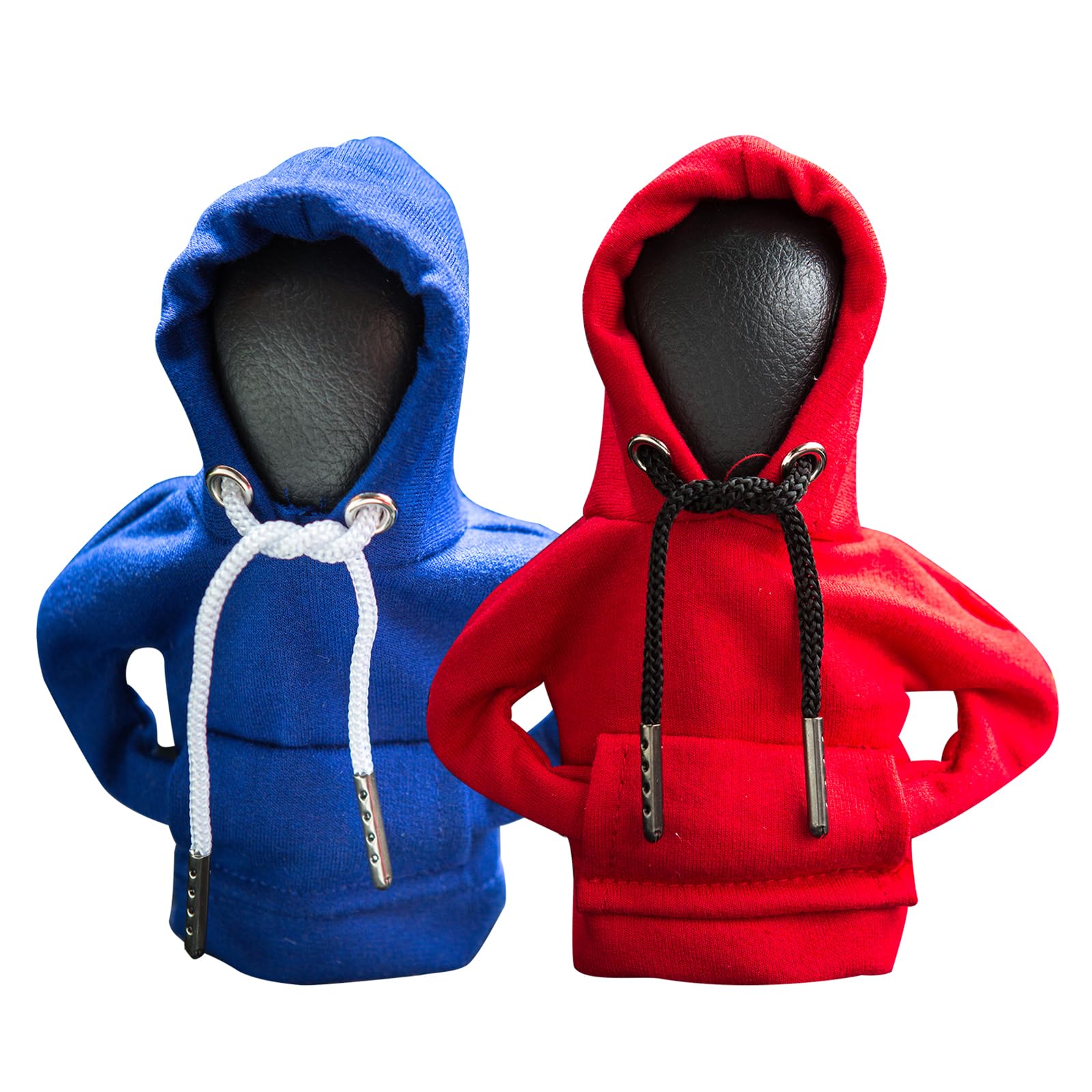 Ecdream 2Pcs Gear Shift Hoodie,Car Shift Knob Hoodie,Funny Car Gear Shift Cover,Automotive Interior Accessories And Decorations(Blue And Red)