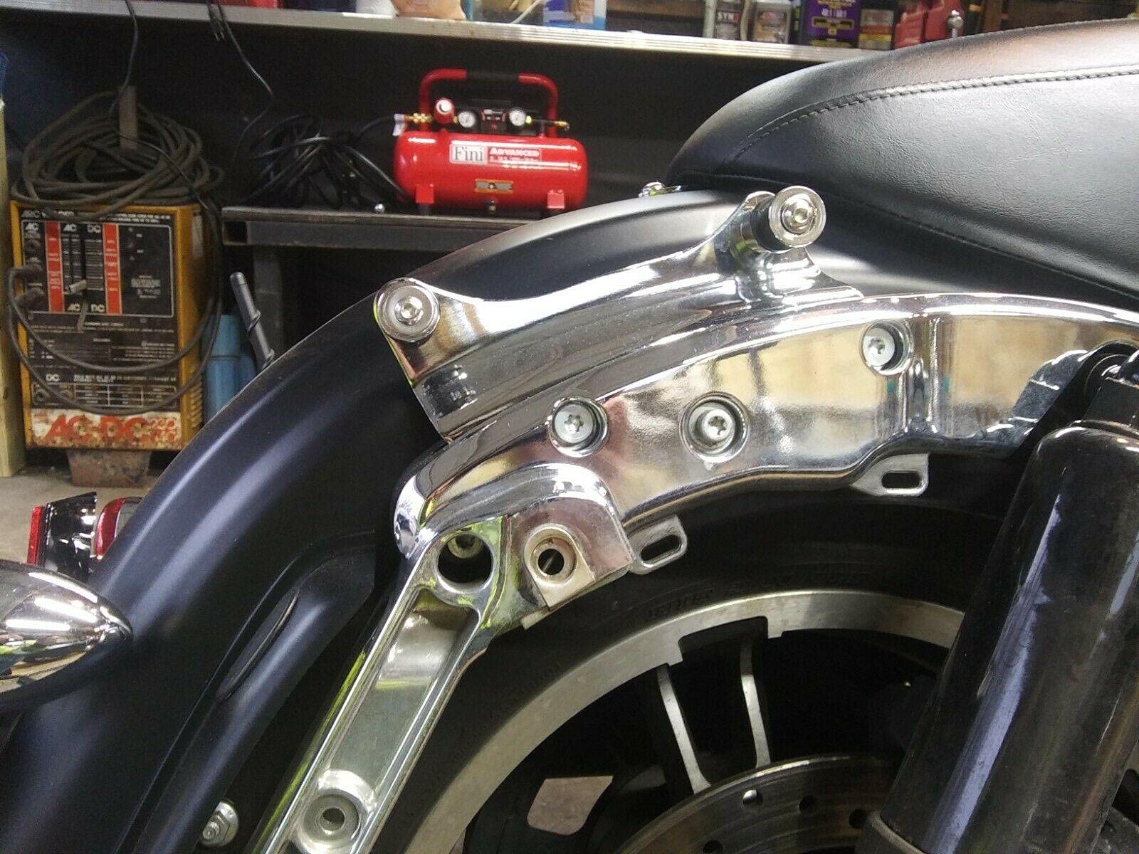 Ecotric Chrome 4 Point Docking Hardware Kit Compatible With 2014-2022 Harley Davidson Touring Street Glide Road King Electra Gli