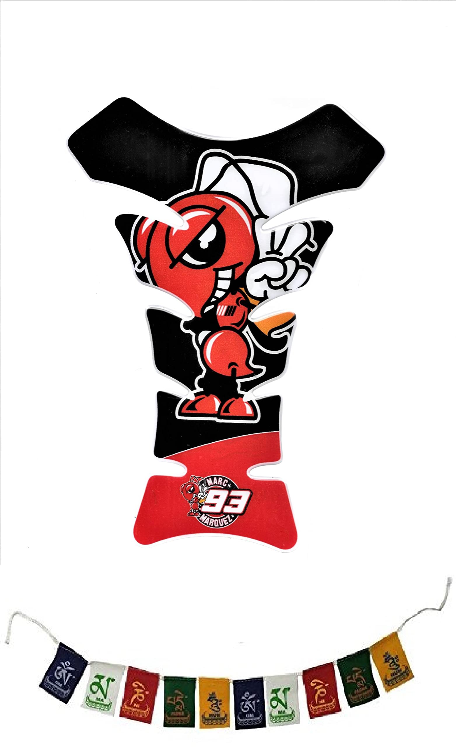 Acube Mart Mm 93 Universal Rubber Fuel Bike Tank Pad Sticker + Ladakh Flag