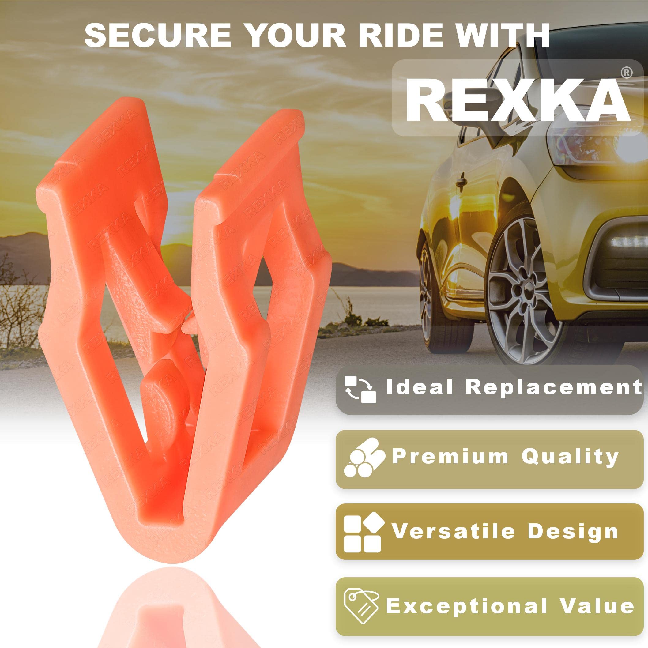 Rexka 50pcs Center Console Radio DVD Dash Panel Switch Bezel Clips - Nylon Trim Retainers Compatible with Ford, Mercury, Jeep, Dodge