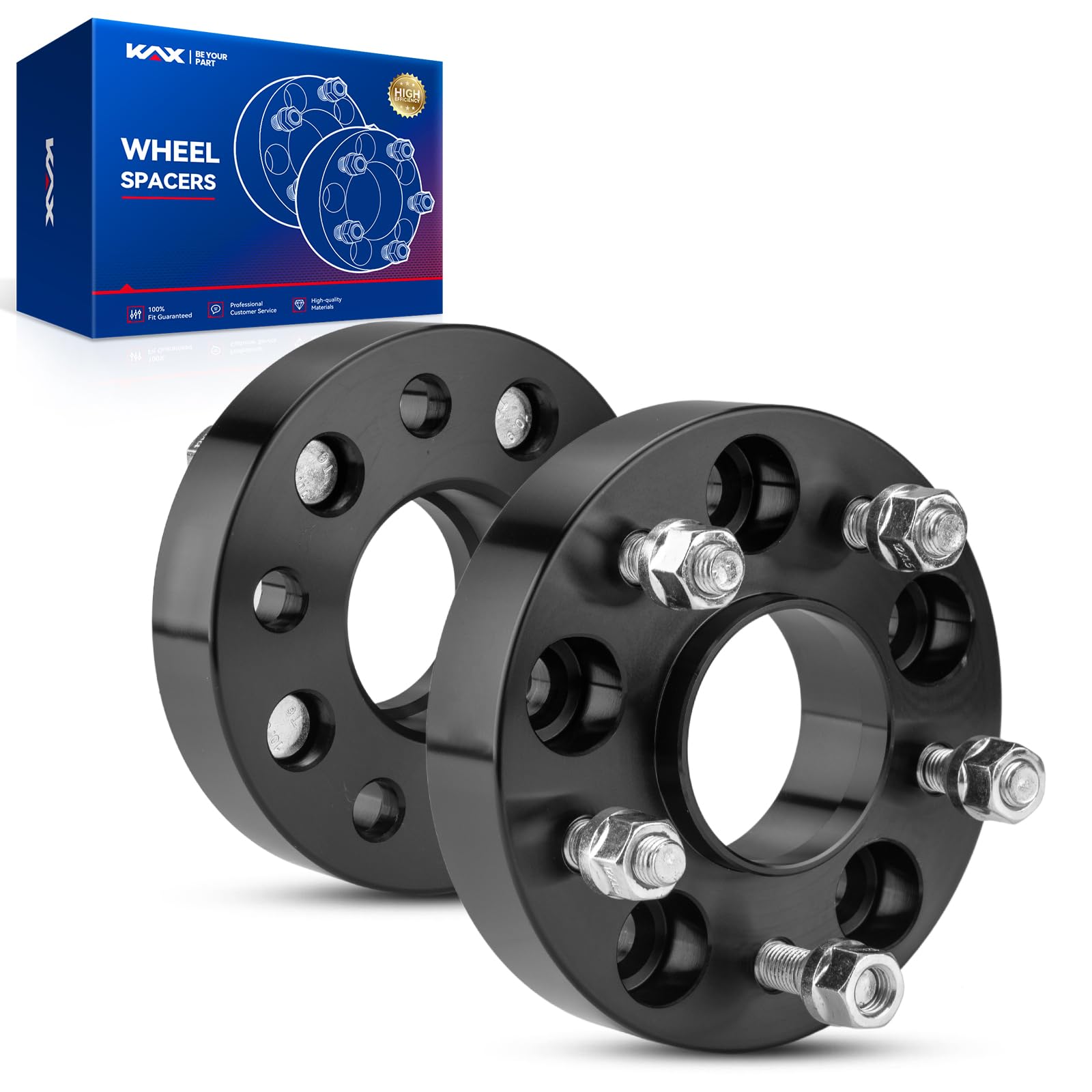 KAX 5x4.75 Wheel Spacers,Forged 1.25 inch 5 Lug Hub Centric Wheel Spacers with M12x1.5 Studs 70.5mm Hub Bore,fit for S10,Corvett