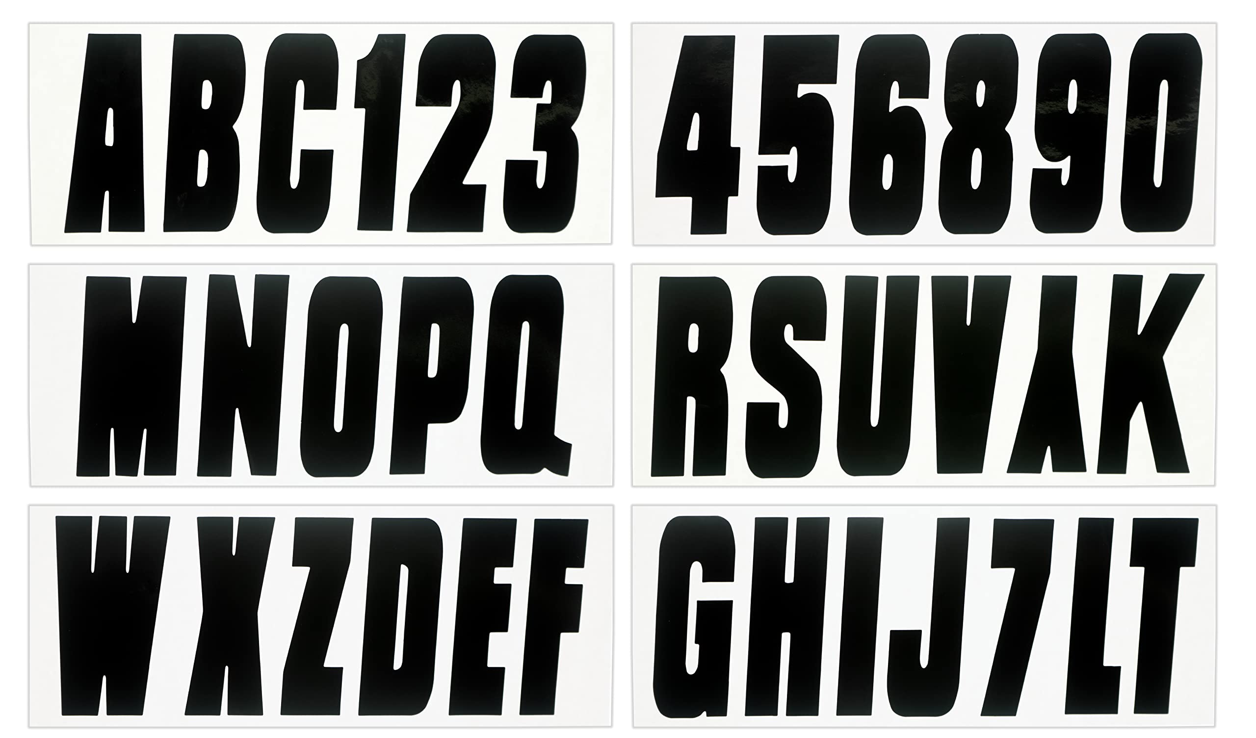 Hardline Products Series 350 Factory Matched 3-Inch Boat & Pwc Registration Number Kit, Solid Black - Blk350Ec