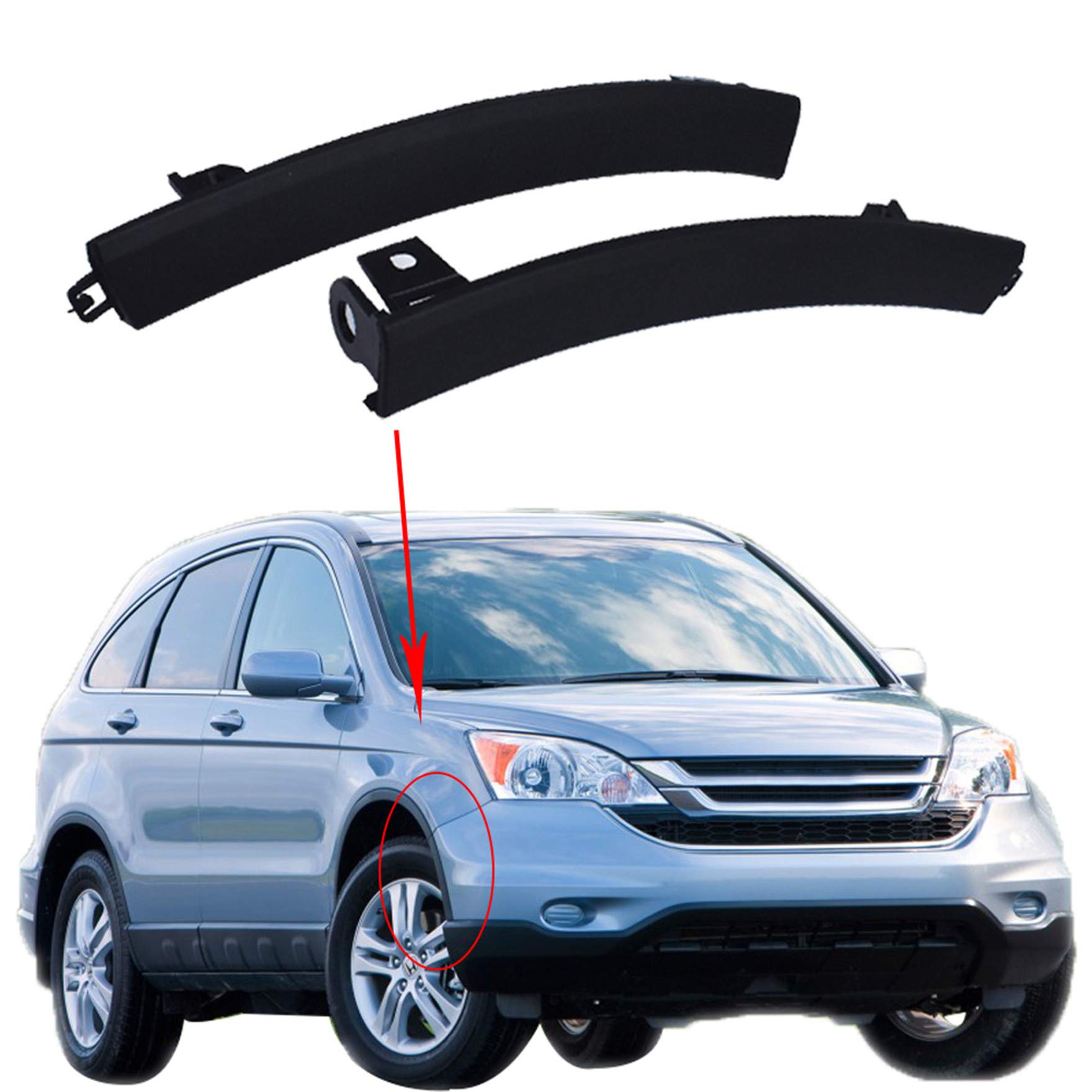 2 Pcs Bumper Filler Front Left Driver Side And Front Right Passenger Side Replacement For Honda Crv 2007-2011