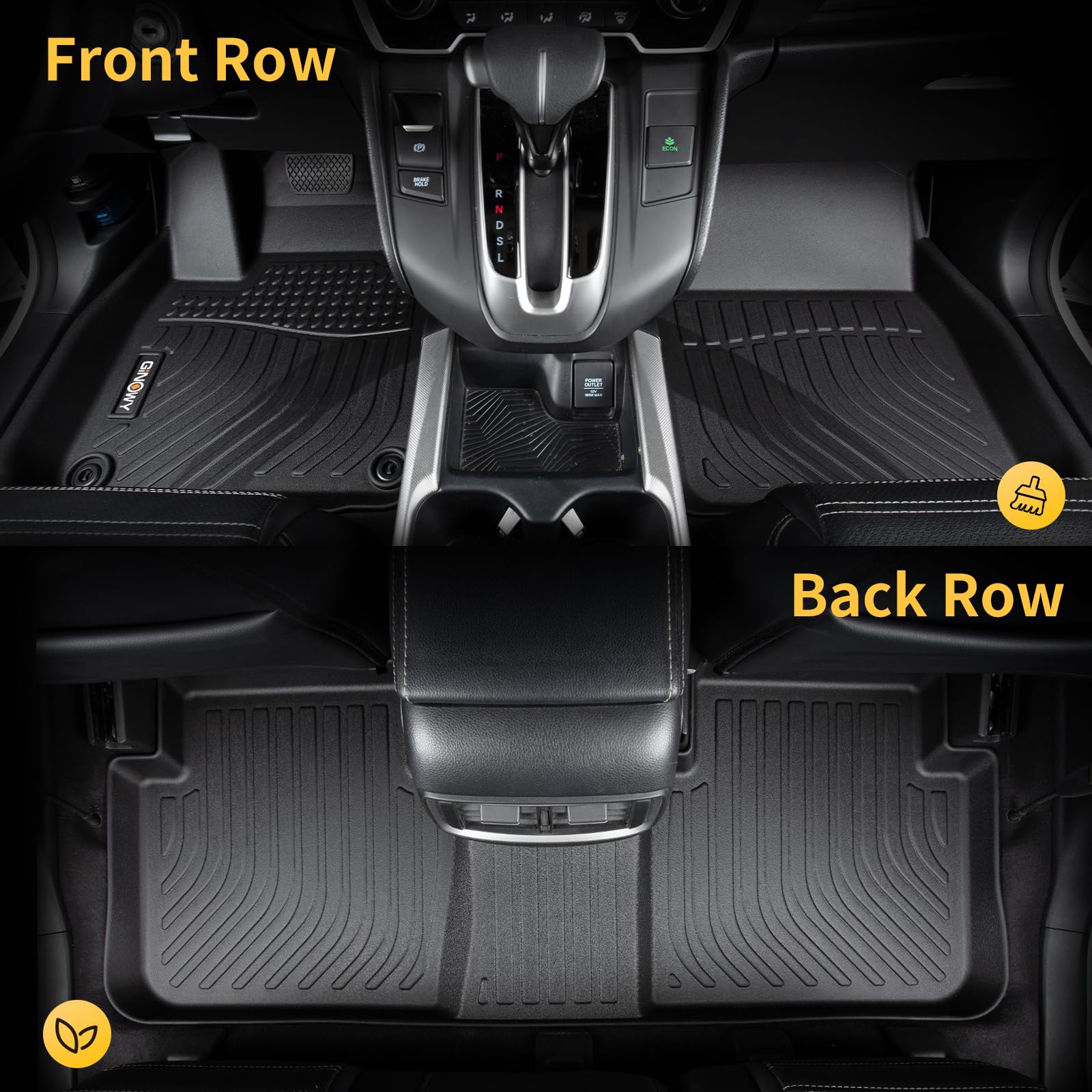 GINOWY-Floor Mats Cargo Liner Set for Hyundai Kona 2018-2023, SEL?SE?N?N Line?Limited, All Weather Car Floor Mat for Hyundai Kon