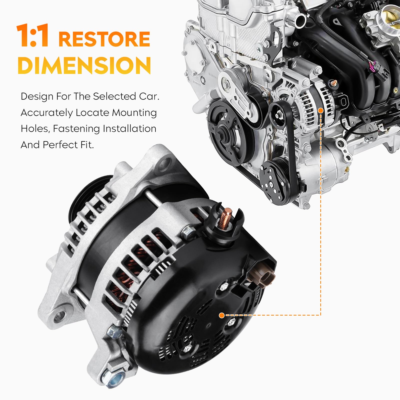 AEagle Alternator for Ford F150 V8 5.0L 2011-2014, OEM Specs 104210-6270, AL3T10300CA, Reliable Performance