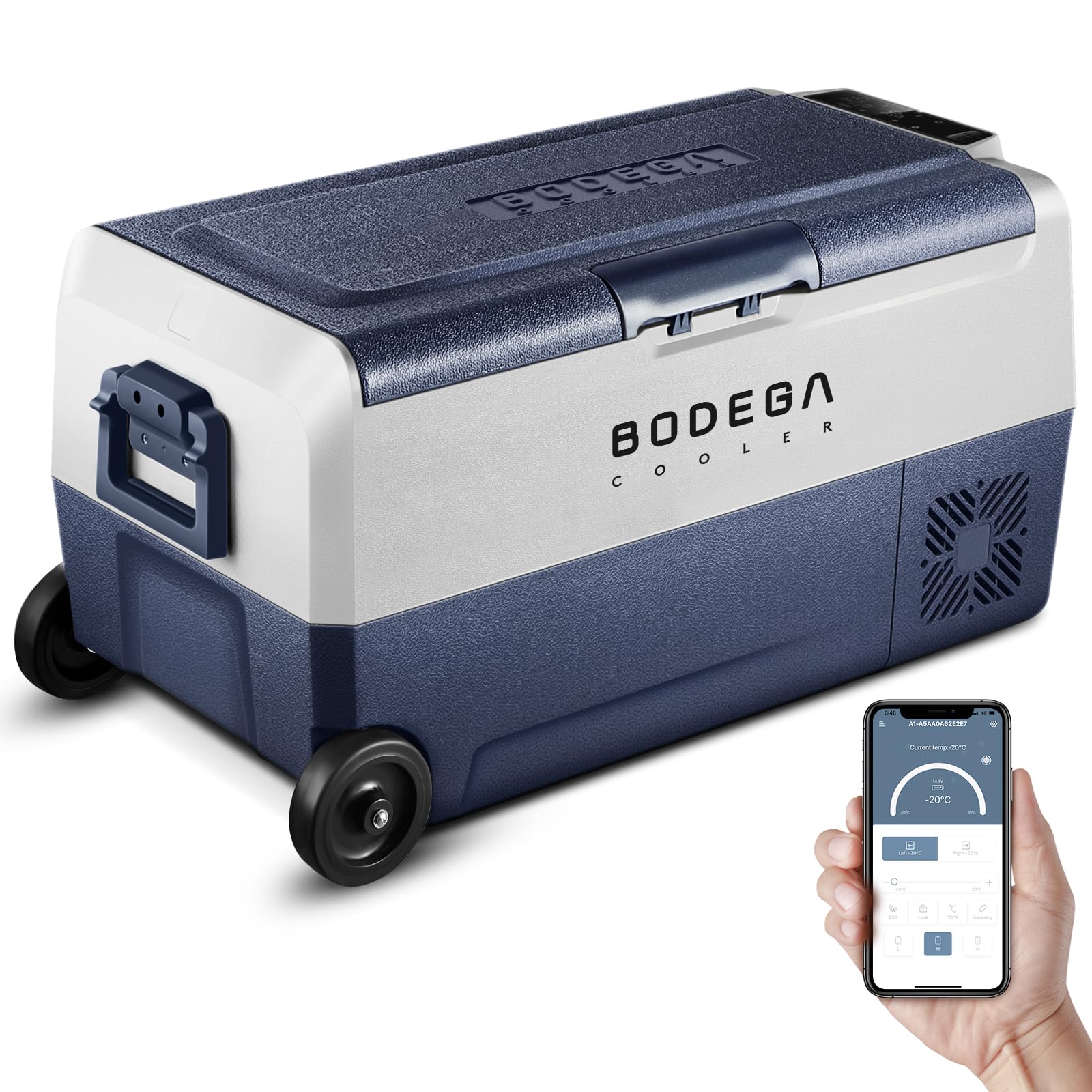 Bodegacooler 12 Volt Car Refrigerator,38 Quart Portable Freezer,Car Fridge Dual Zone App Control,36L -4?-68? Electric Compressor