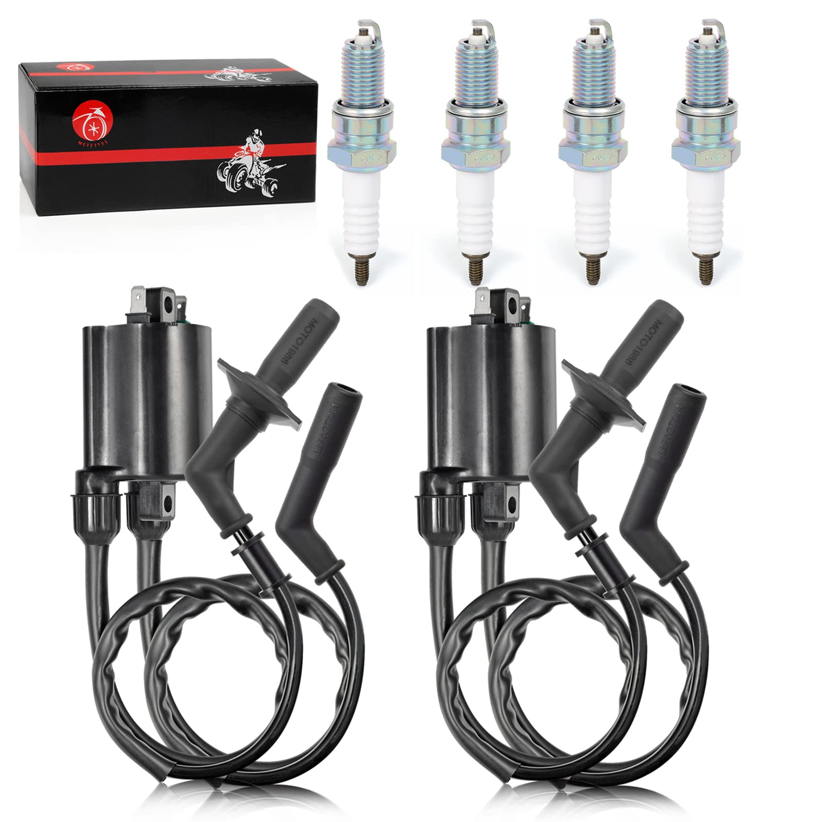 Moto1988 Ignition Coil Pack & Spark Plug + Cap For Honda Vt1100 Shadow 1100 Shadow Spirit Aero Ace Sabre 1100 1987-2007