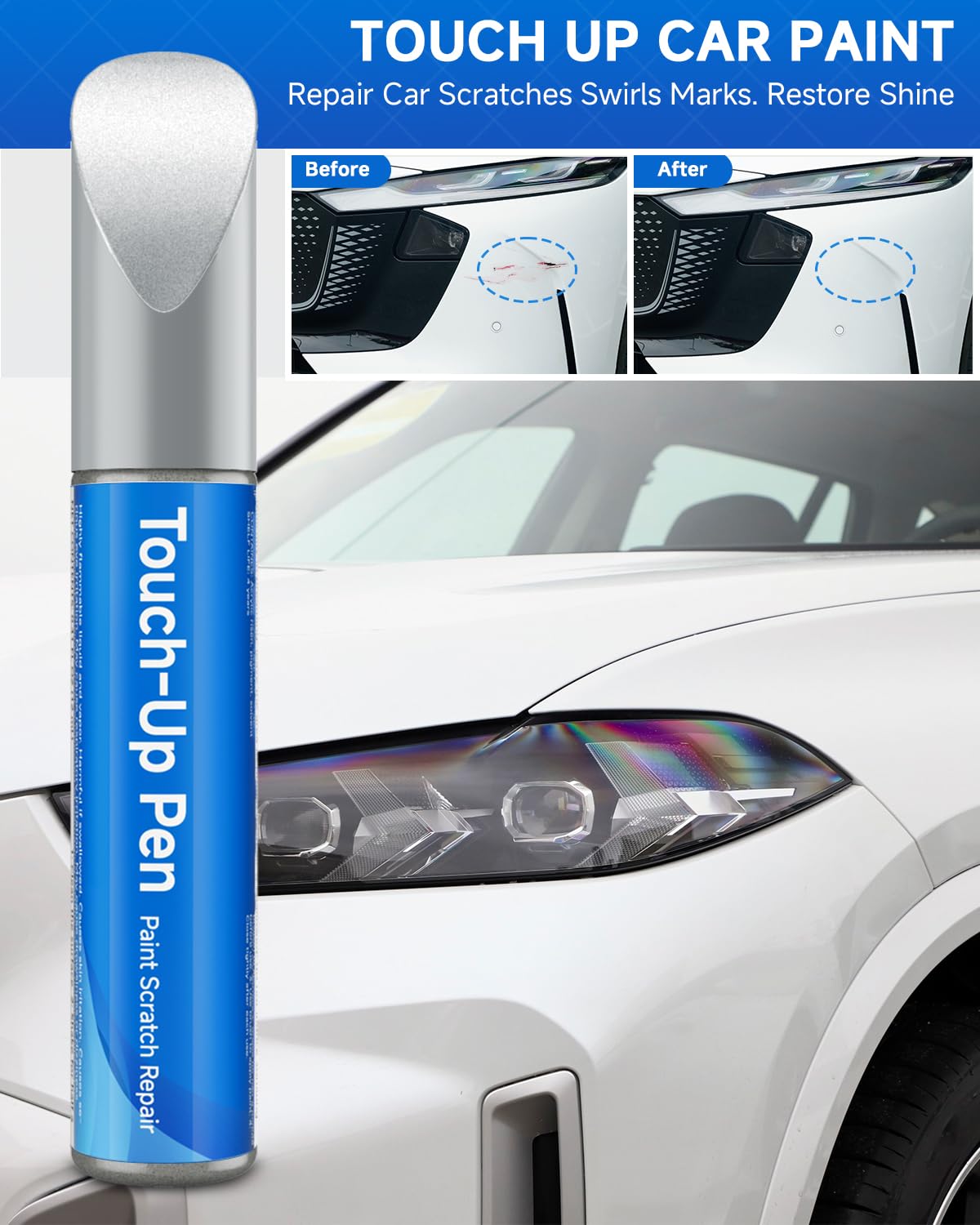 RSACET 47C Polymetal Gray Metallic Touch Up Paint Compatible with Mazda Exact Match Touch Up Paint Car Scratch Repair