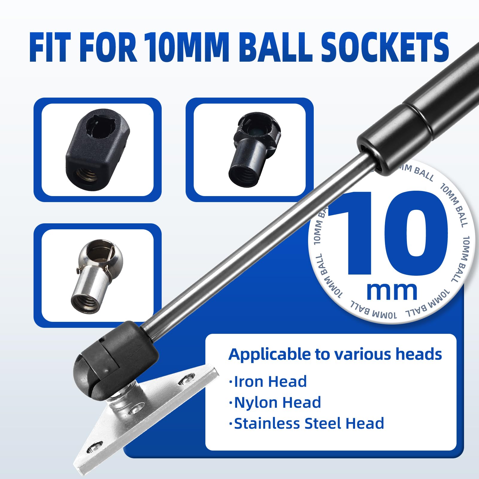 ARANA 10MM Ball Stud Mounting Bracket Kit, Silver - 4PCS with 16 Screws, Carbon Steel, Model ARA-JT014SL