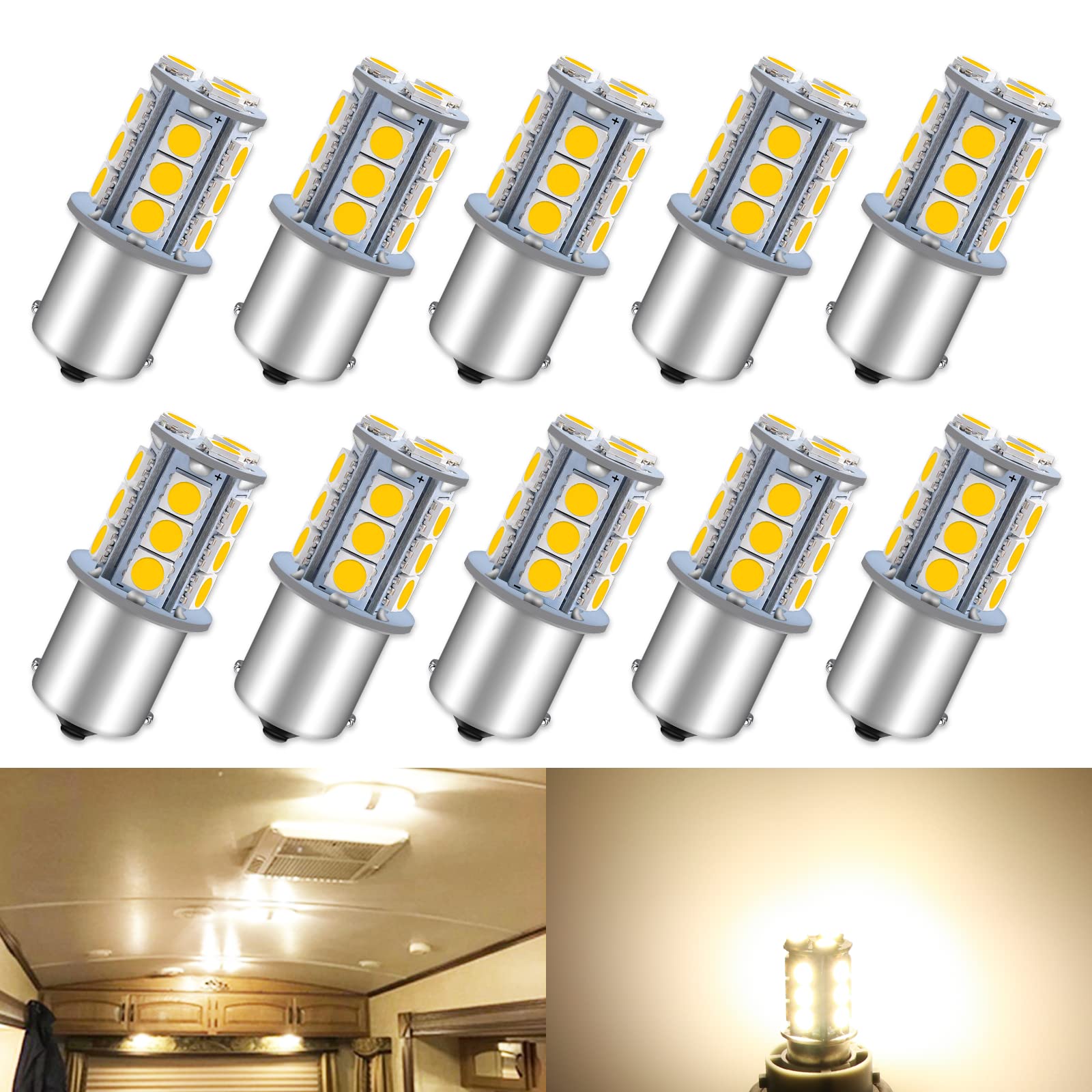 Qoope 1156 Led Bulb Warm White 1141 Led Bulbs Rv Light Bulbs Interior 1073 7506 1003 Ba15S Bulb For 12V Camper Travel Trailer Bo