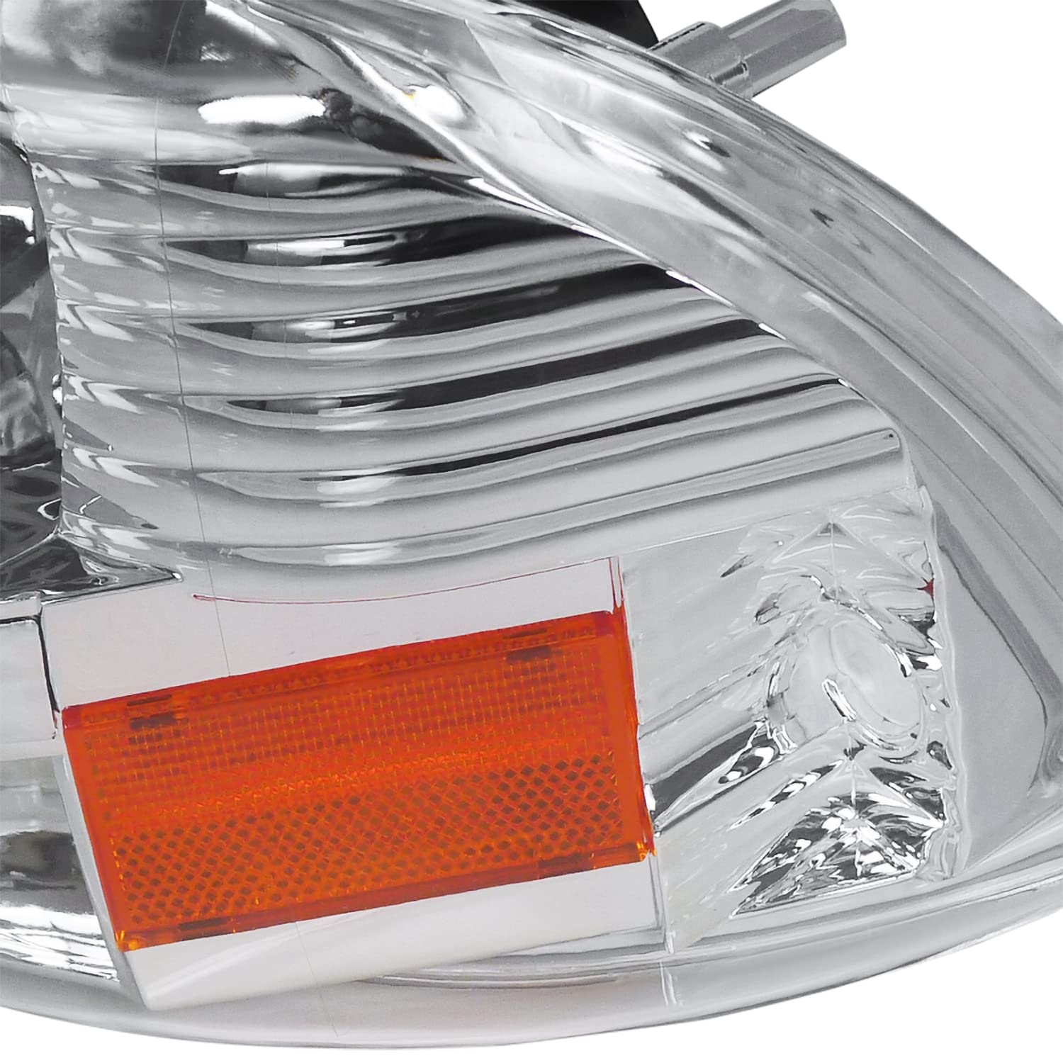 Spec-D Tuning Chrome Housing Clear Lens Headlights Compatible With 1997-2004 Dodge Dakota L+R Pair 1Pc Style Head Light Lamp Ass