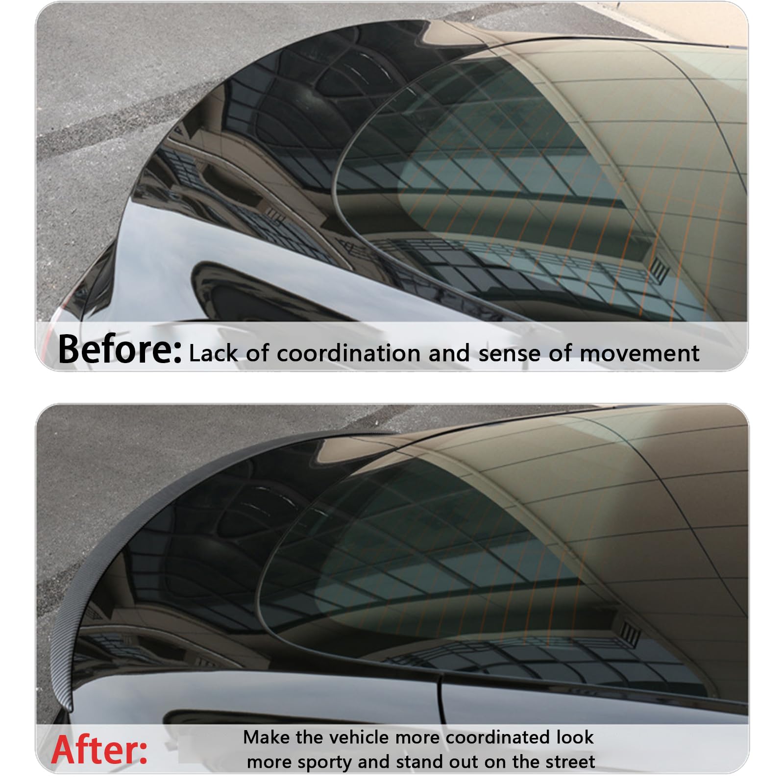YJMOTOR Spoiler for Tesla Model 3 Rear Spoiler Wing ABS Material Rear Trunk Lip Model 3 Accessories Carbon Fiber Style Custom Fi