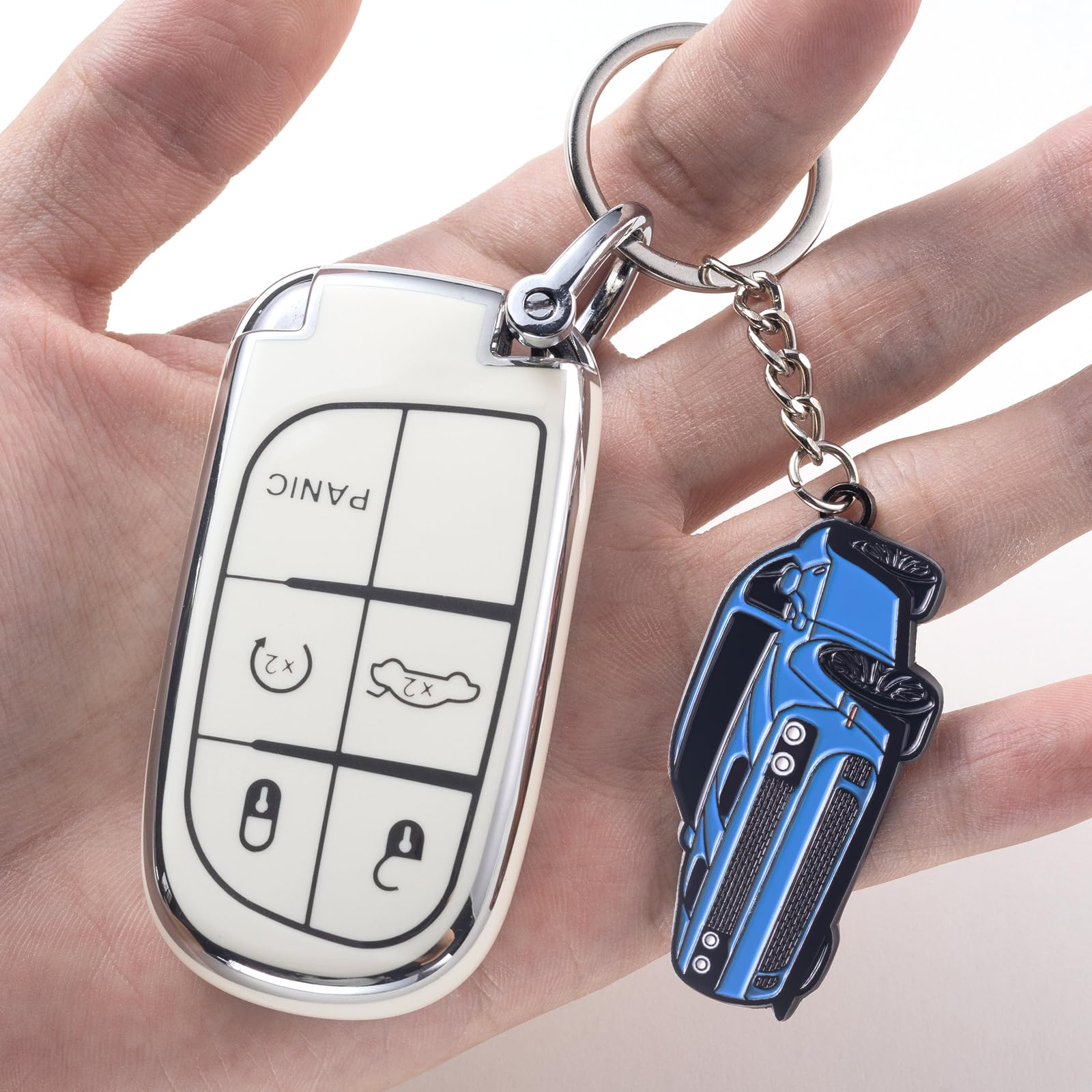 zuxiaoyaya Keychain Accessories for Dodge Challenger SRT, Metal, Blue, Model SRT-05, Perfect for Car Enthusiasts