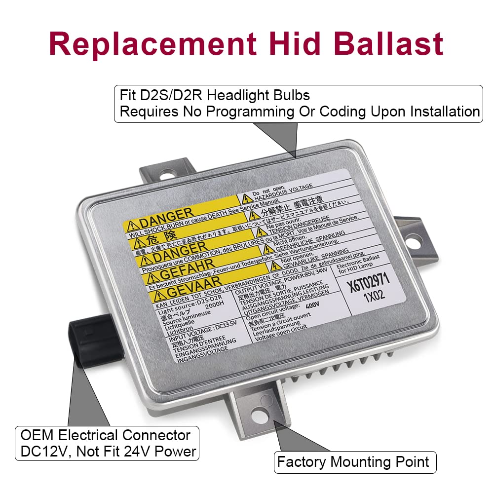 Wmphe Hid Headlight Ballast Compatible With Acura Tl Acura Tsx Honda S2000 Mazda 3 Replacement For X6T02981 W3T10471 X6T02971 33