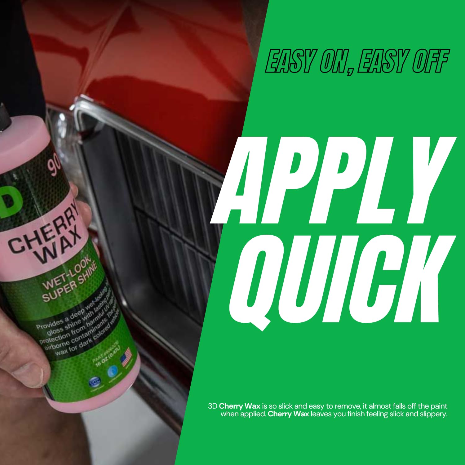 3D 3D Cherry Wax – Liquid Carnauba Show Car Wax, Deep Gloss, Easy Wipe-Off, 128 Fl Oz, Made in USA