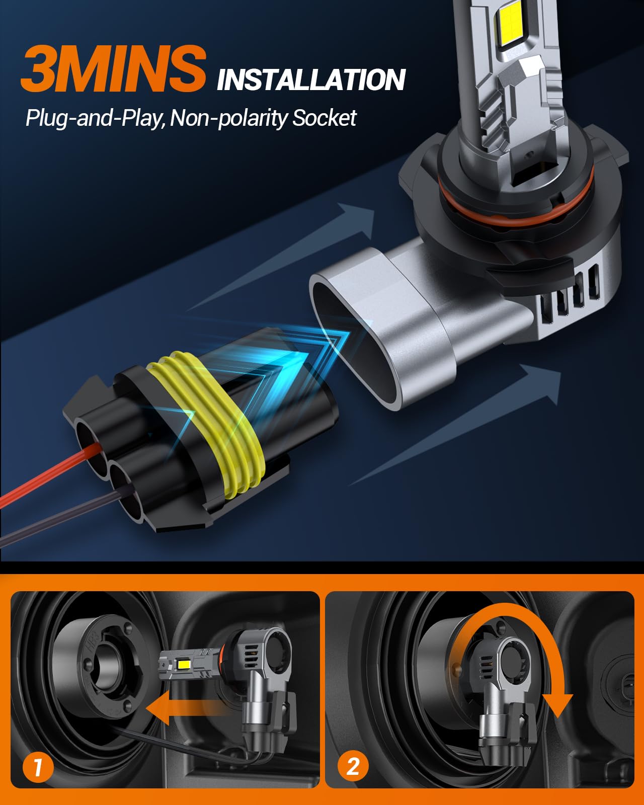 Sealight ????????/?????? Bulbs, Cool White Light, Enhanced Visibility With 15,000Rpm Cooling Fan, 5-Min Fast Installation, Pack