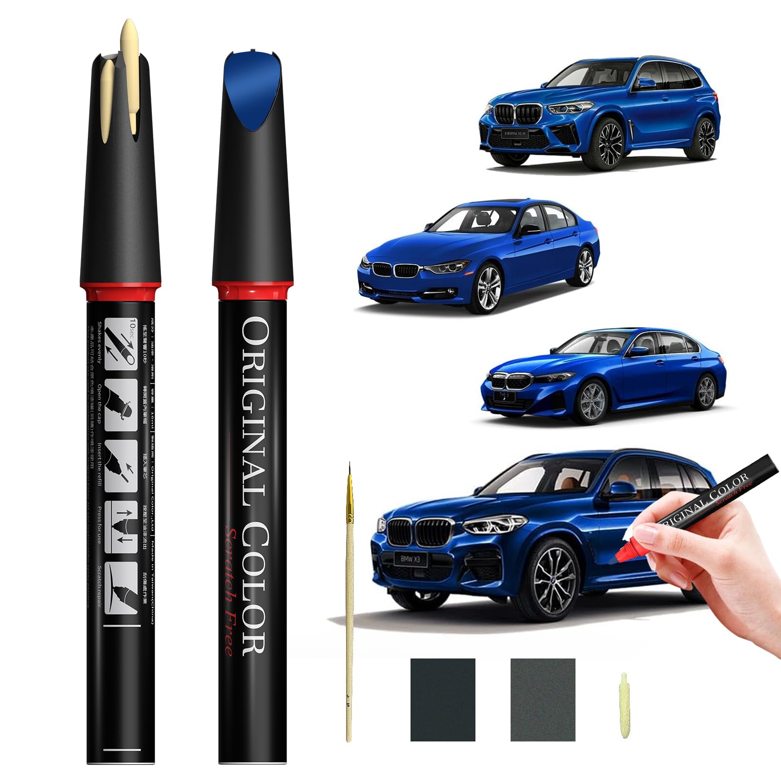 Carhoo C1A/WC1A Sonic Speed Blue Touch Up Paint Suitable For BMW, Genuine Custom Color Absoulutely Without Color Differences (16