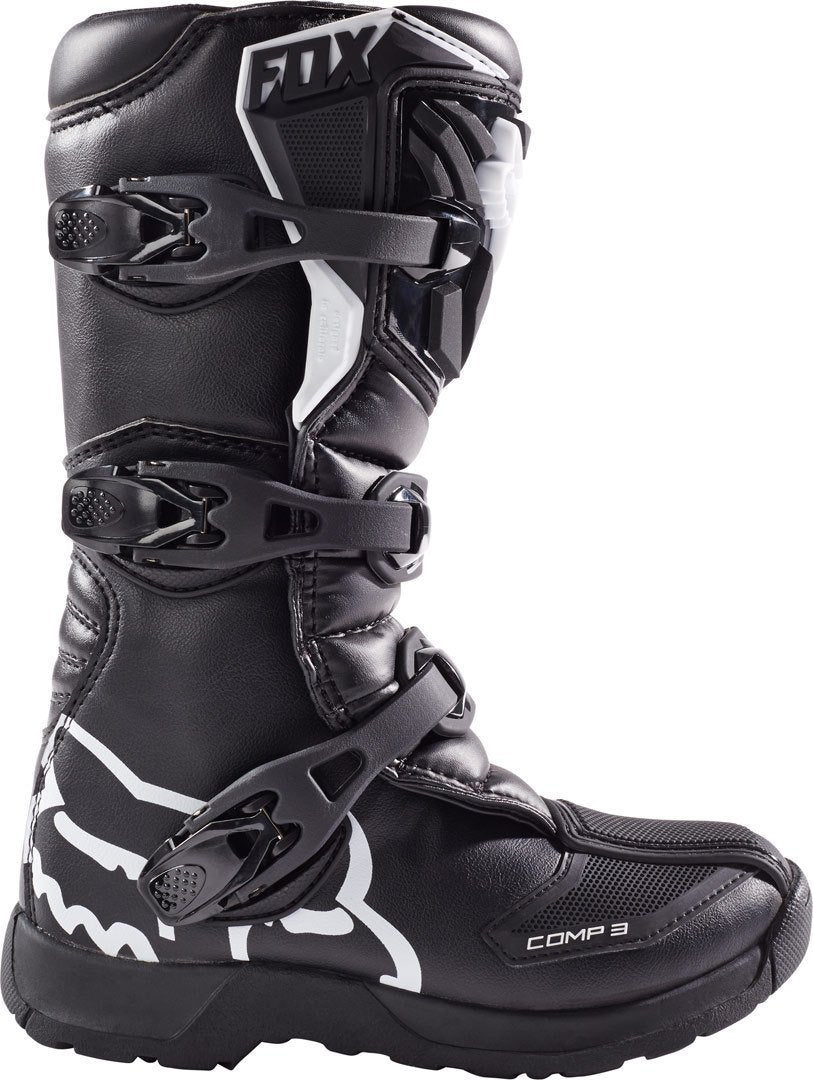 Fox Racing Unisex-Child Youth Comp 3 Motocross Boot,Black,Big Kid 8
